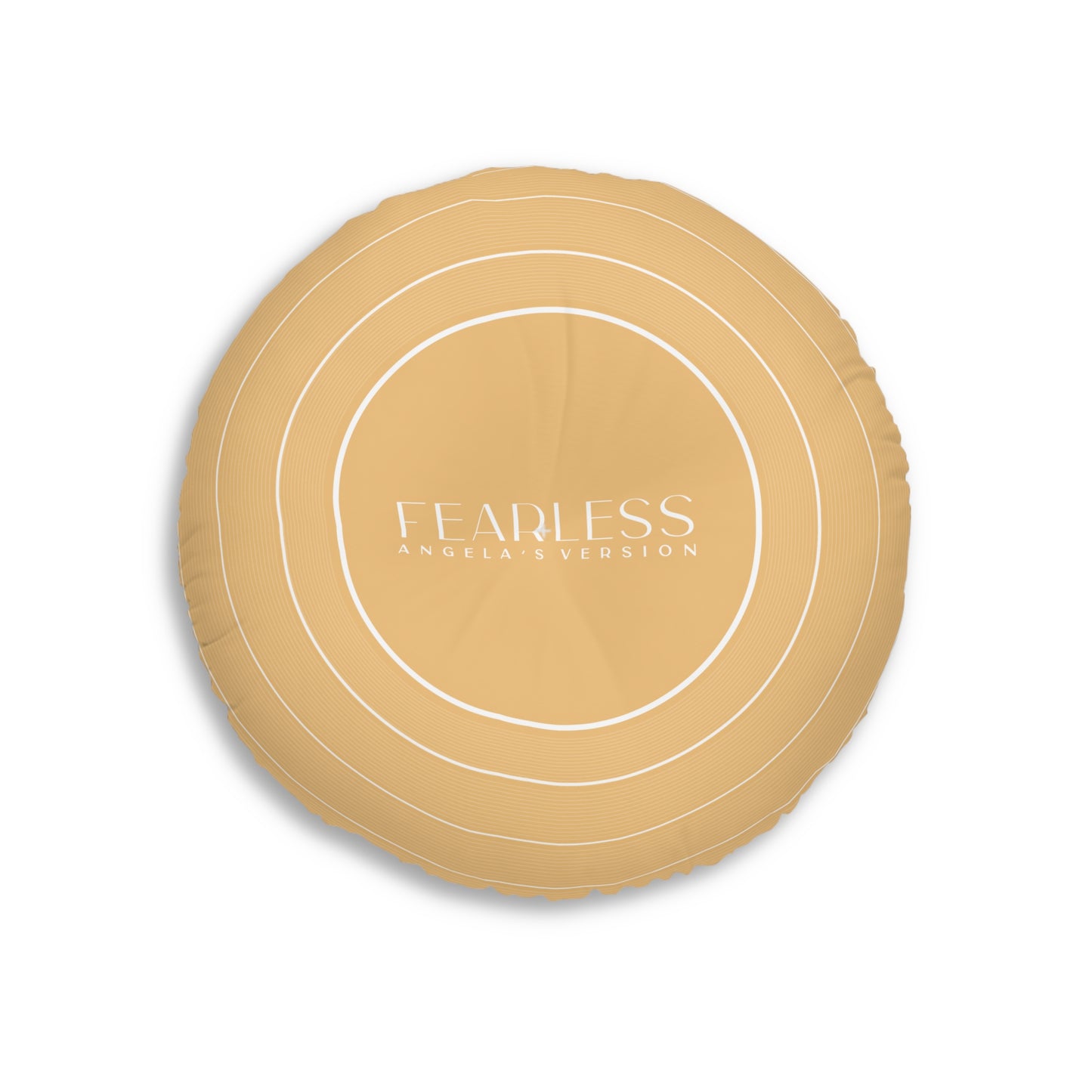 Personalized Tufted Floor Pillow, FEARLESS Golden Yellow Vinyl Record l CUSTOM Version Name and Era | 30"x30" & 26"x26" | Swiftie Gift Fan