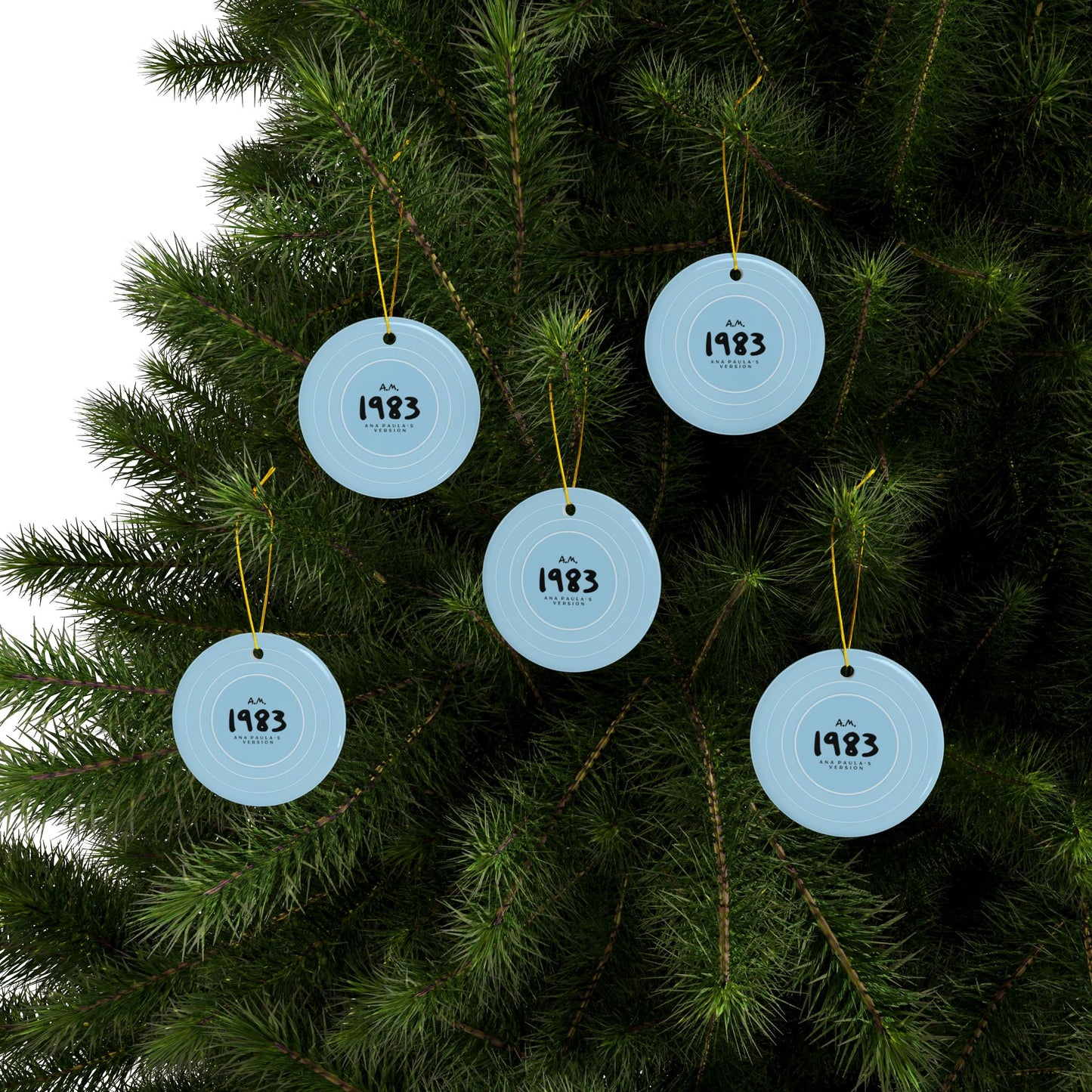 Personalized Ceramic Ornament, 1989 Sky Blue Vinyl Record | CUSTOM VERSION's Name or Era | 4" x 4" | Swiftie Gift Fan Present