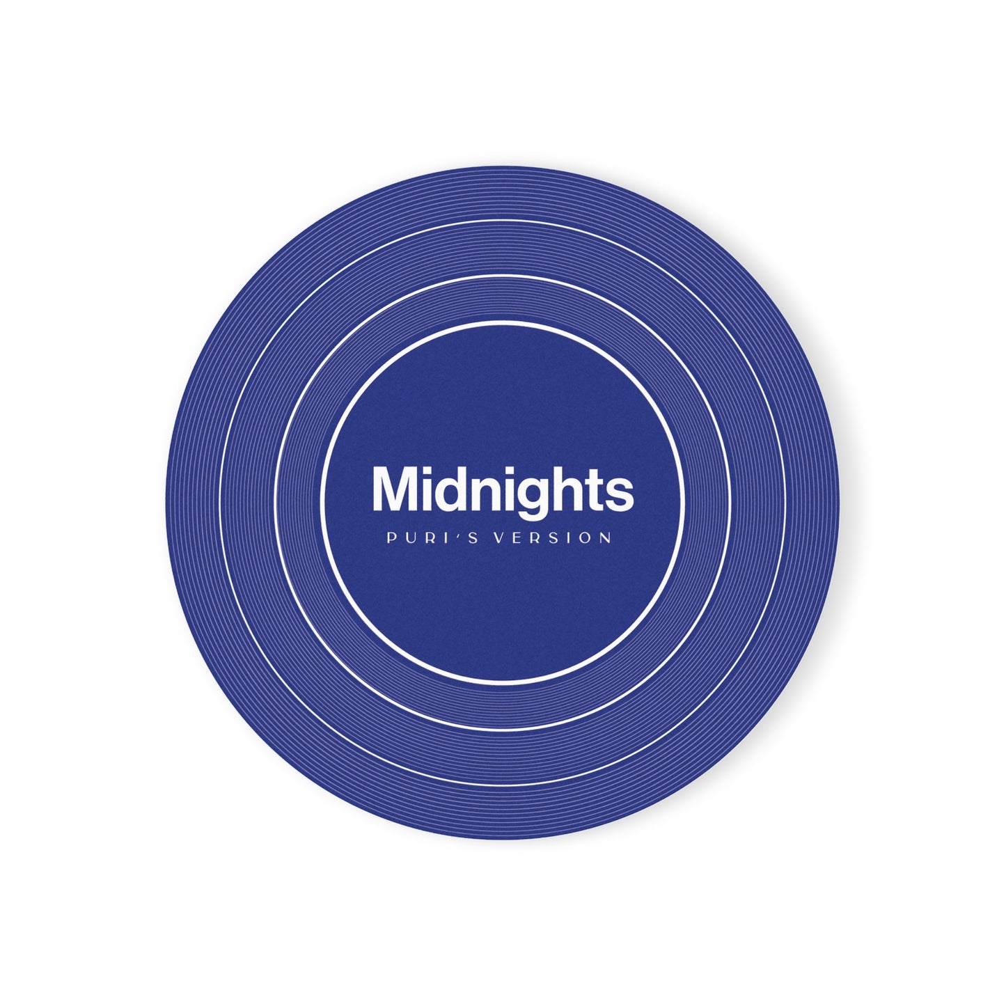 Personalized Cork Back Coaster MIDNIGHTS Blue Vinyl Record | CUSTOM VERSION's Name or Era | 4" x 4" | Swiftie Gift Fan Present