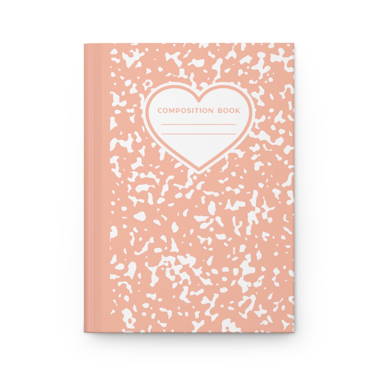 CUTE COMPOSITION BOOK Hardcover Journal 5.75"x8", 150 pages, Pastel Orange, Perfect Valentine's Day Gift for Girls/Coworker/Friend/Classmate