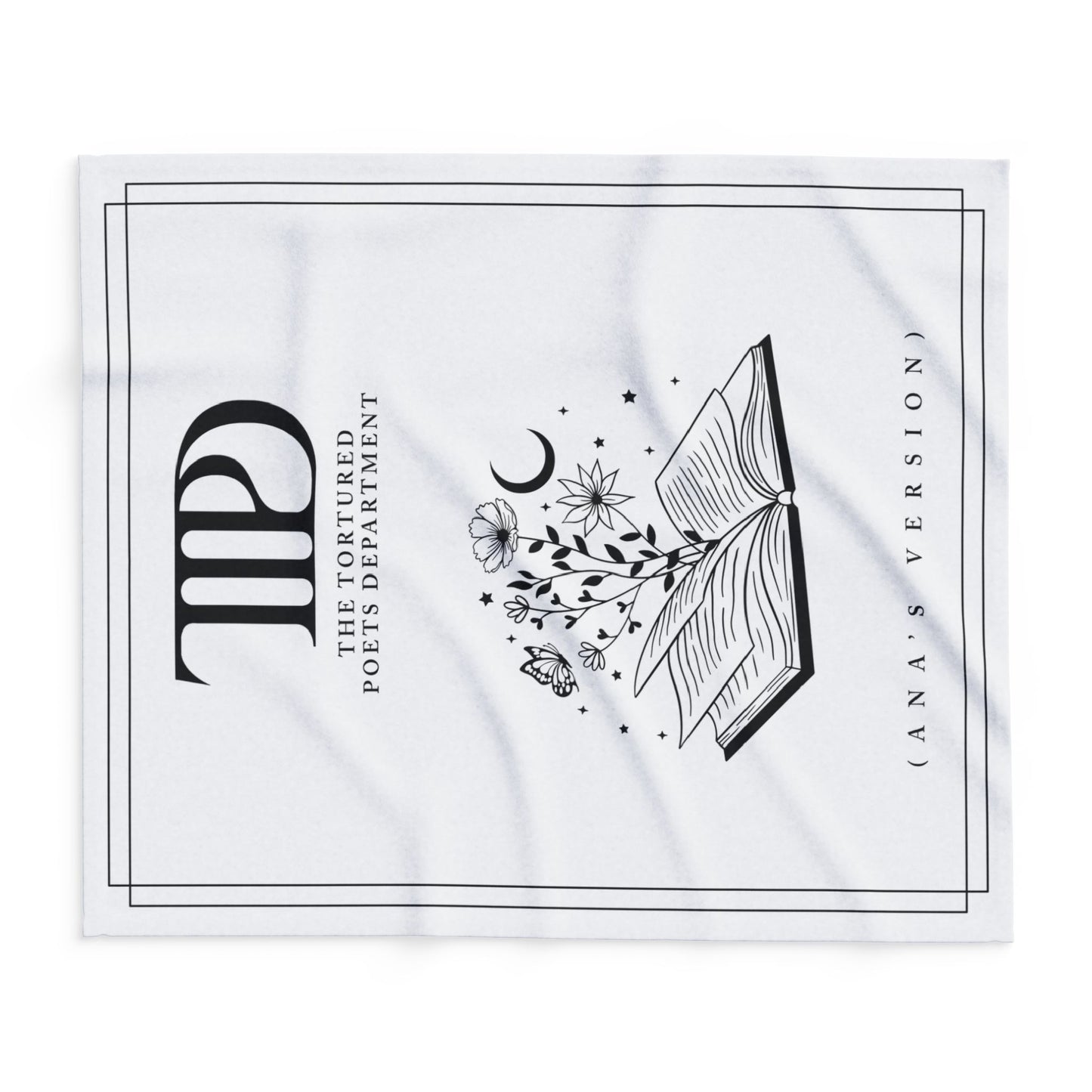 Tortured Poets Inspired White Arctic Fleece Blanket | 30" x 40", 50" x 60", and 60" x 80" | Swiftie Gift Fan Present