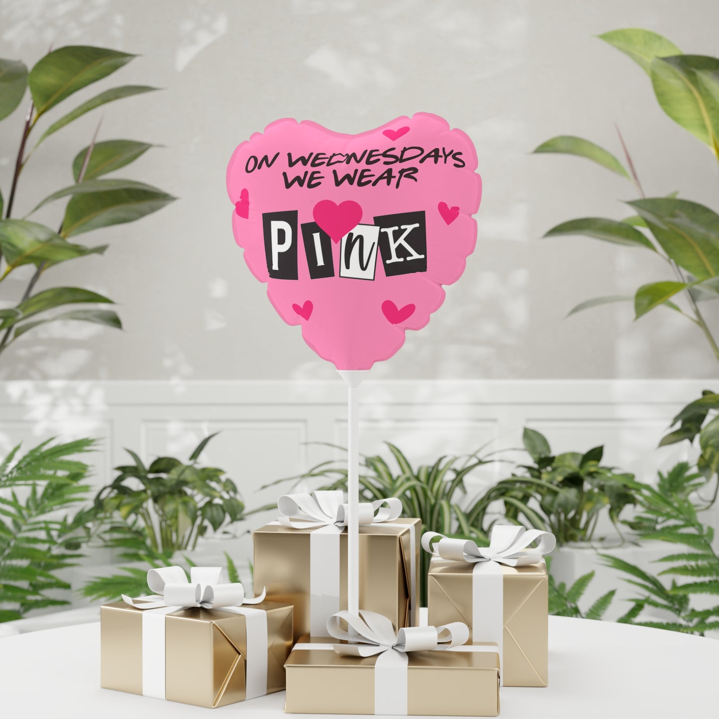MEAN GIRLS Balloon 11" | On Wednesdays We Wear PINK | Round and Heart-shaped | Unique Valentine's Day Party Decor Gift