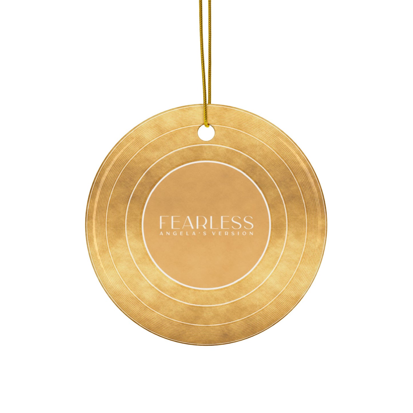 Personalized Ceramic Ornament, FEARLESS Faux Gold Vinyl Record | CUSTOM VERSION's Name or Era | 4" x 4" | Swiftie Gift Fan Present