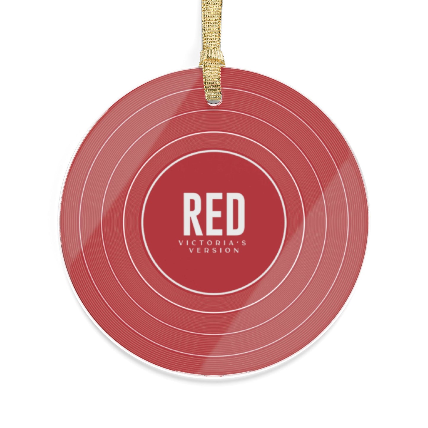 Personalized Acrylic Ornaments, RED Vinyl Record | CUSTOM VERSION, Name or Era | 4" x 4" | Swiftie Gift Fan Present