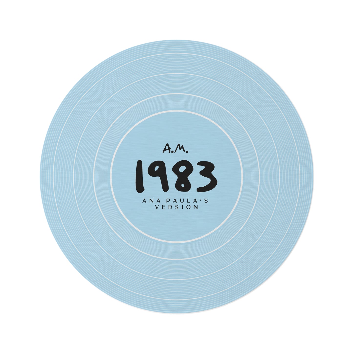 Personalized Round Rug 1989 Sky Blue Vinyl Record | CUSTOM VERSION Name and Era | 60" x 60" | Swiftie Gift Fan Present