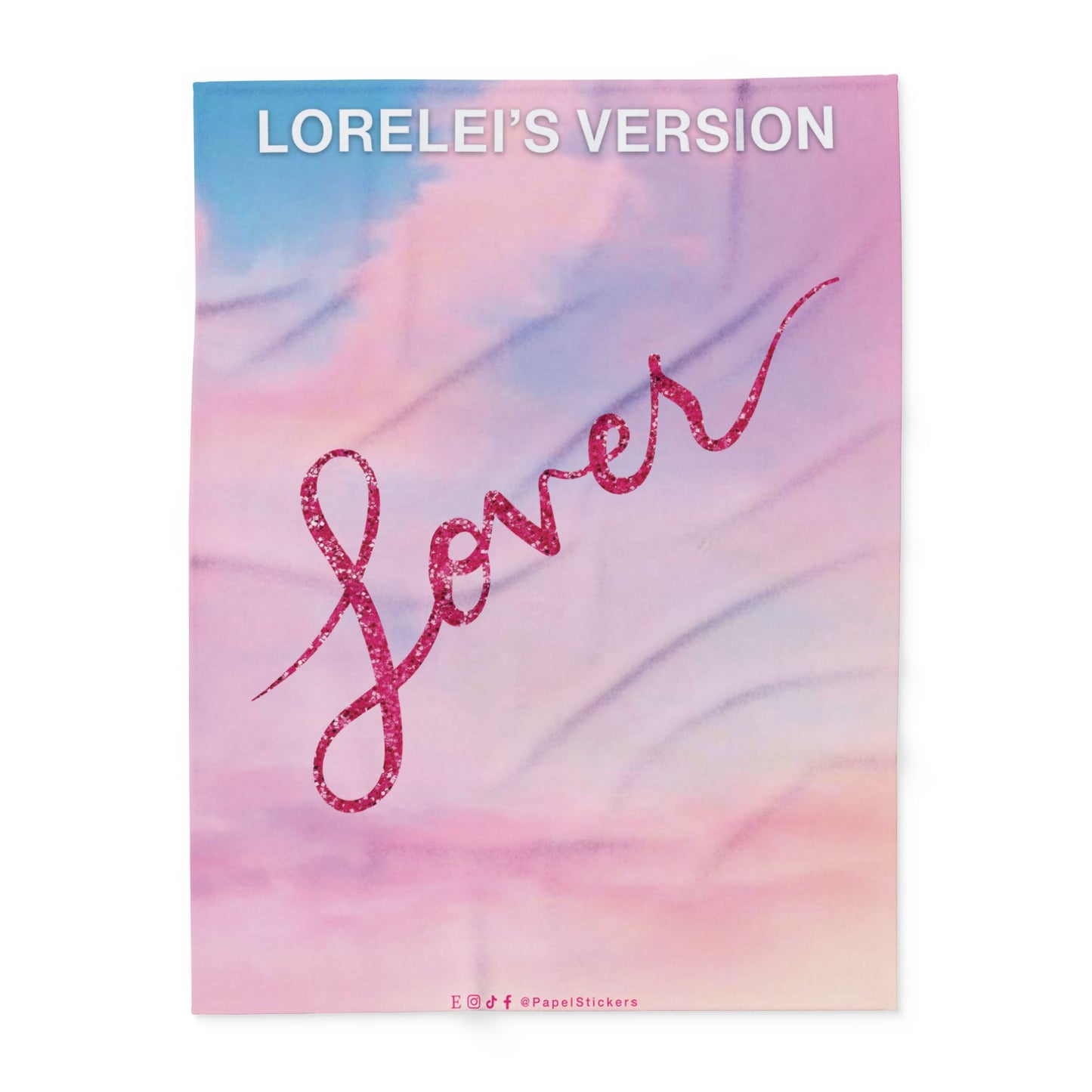 LOVER Pink Clouds Plush BLANKET | 30x40", 50x60" and 60x80" | Swiftie Personalized Gift Unique Present | T.S. Merch