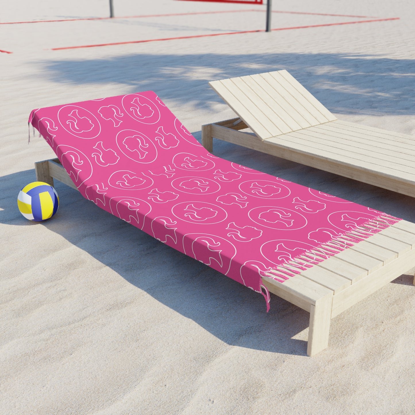 Boho Beach Cloth, Barbie/Kate Spade Inspired Beach Towel, Hot Pink