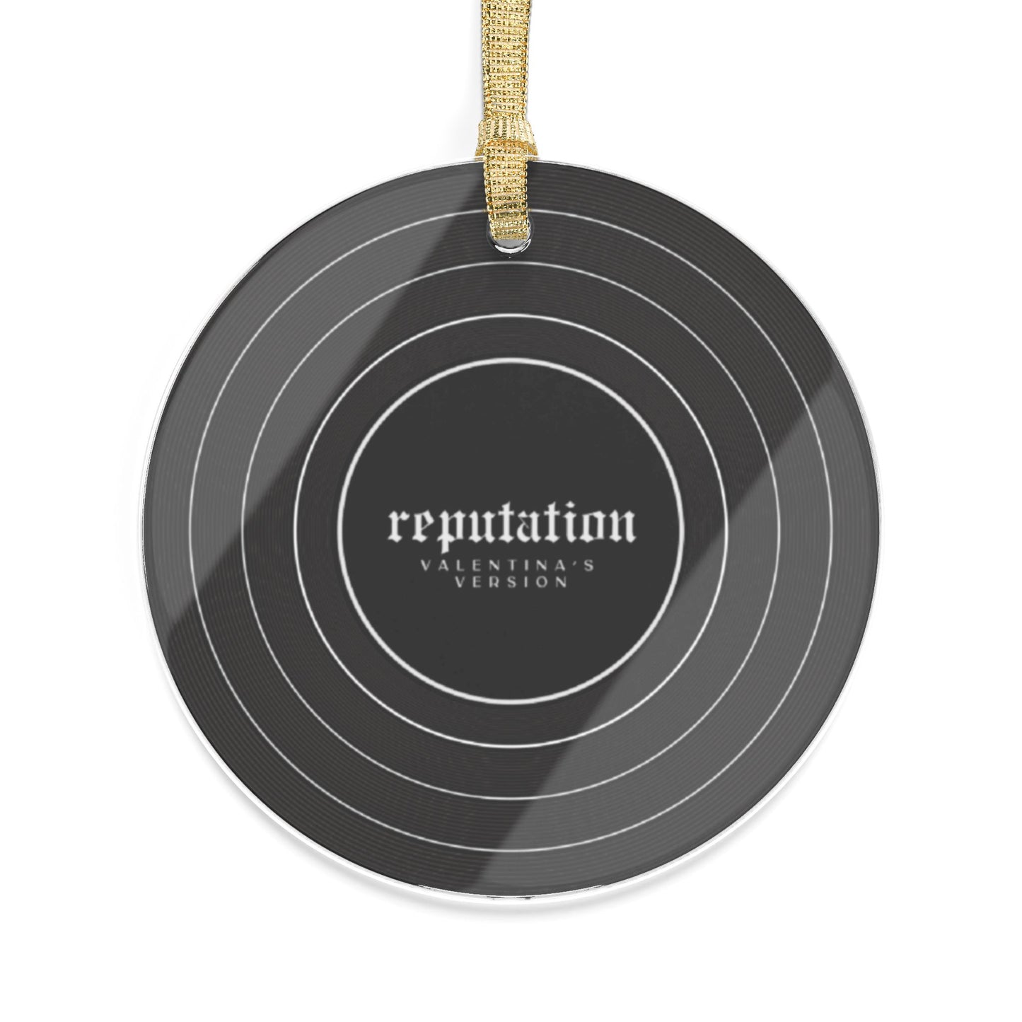 Personalized Acrylic Ornaments, REPUTATION Black Vinyl Record | CUSTOM VERSION, Name or Era | 4" x 4" | Swiftie Gift Fan Present