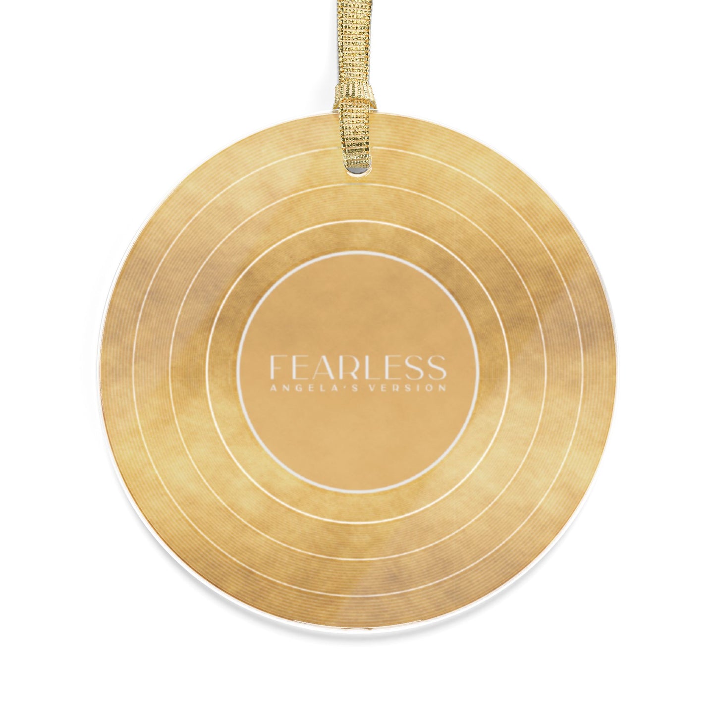 Personalized Acrylic Ornaments, FEARLESS Faux Gold Vinyl Record | CUSTOM Version, Name or Era | 4" x 4" | Swiftie Gift Fan Present