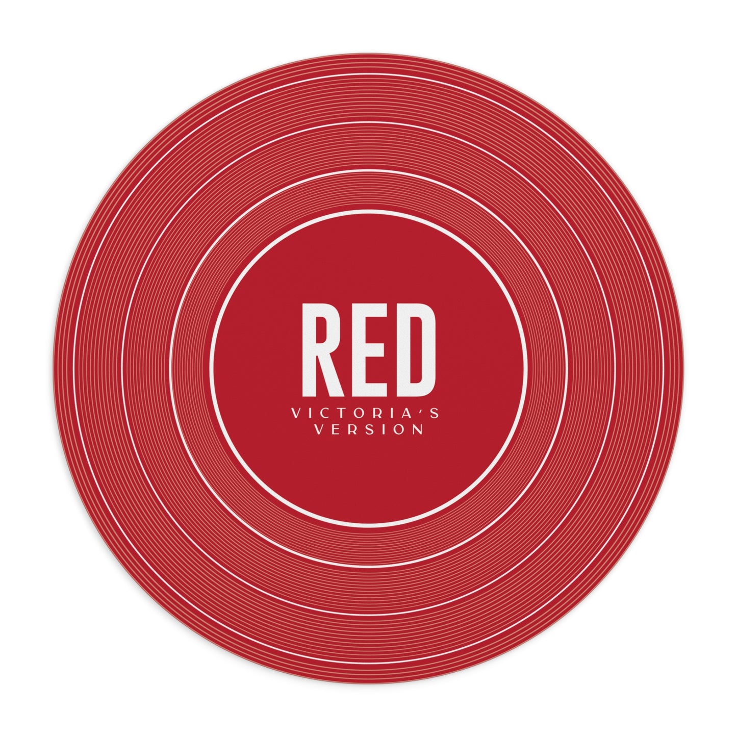 Personalized Mouse Pad, RED Vinyl Record | CUSTOM Version's Name or ERA | Round 8" x 8" | Swiftie Fan Gift Present