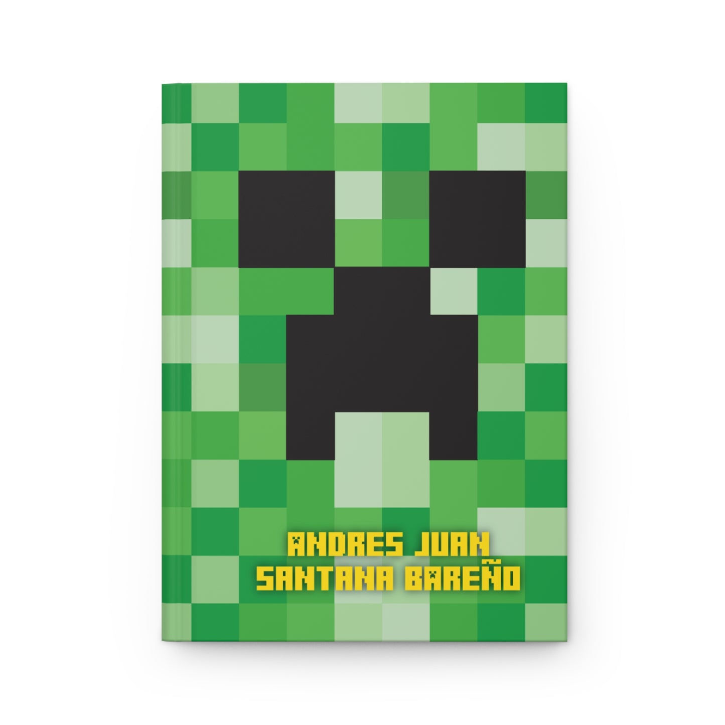 Personalized MINECRAFT Hardcover Journal 5.75"x8" | 150 lined pages | GREEN CREEPER Inspired Cover | Perfect Video Gamer Gift Notebook