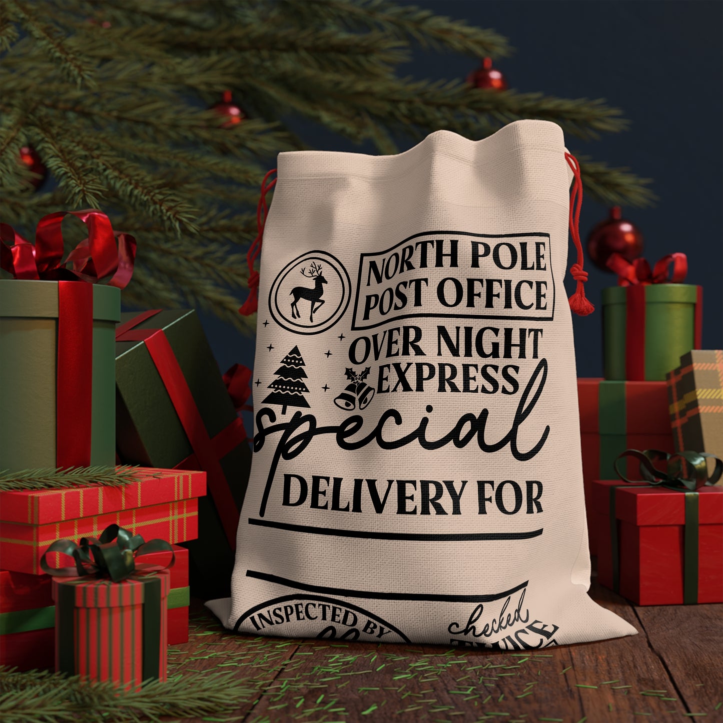 Gift Bag from SANTA SACK, North pole reindeer main deliver to