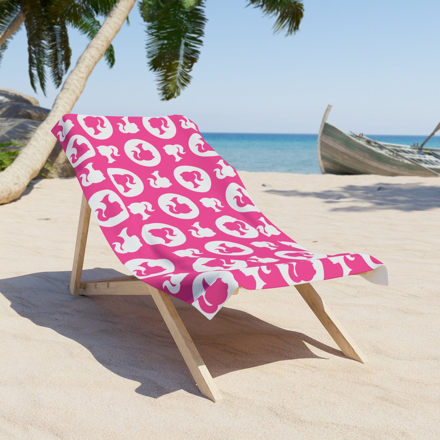 Barbie/Kate Spade Inspired Beach Towel, Hot Pink Silhouette, Valentine's Day Gift for Wife, Girlfriend, Best Friend, MOH