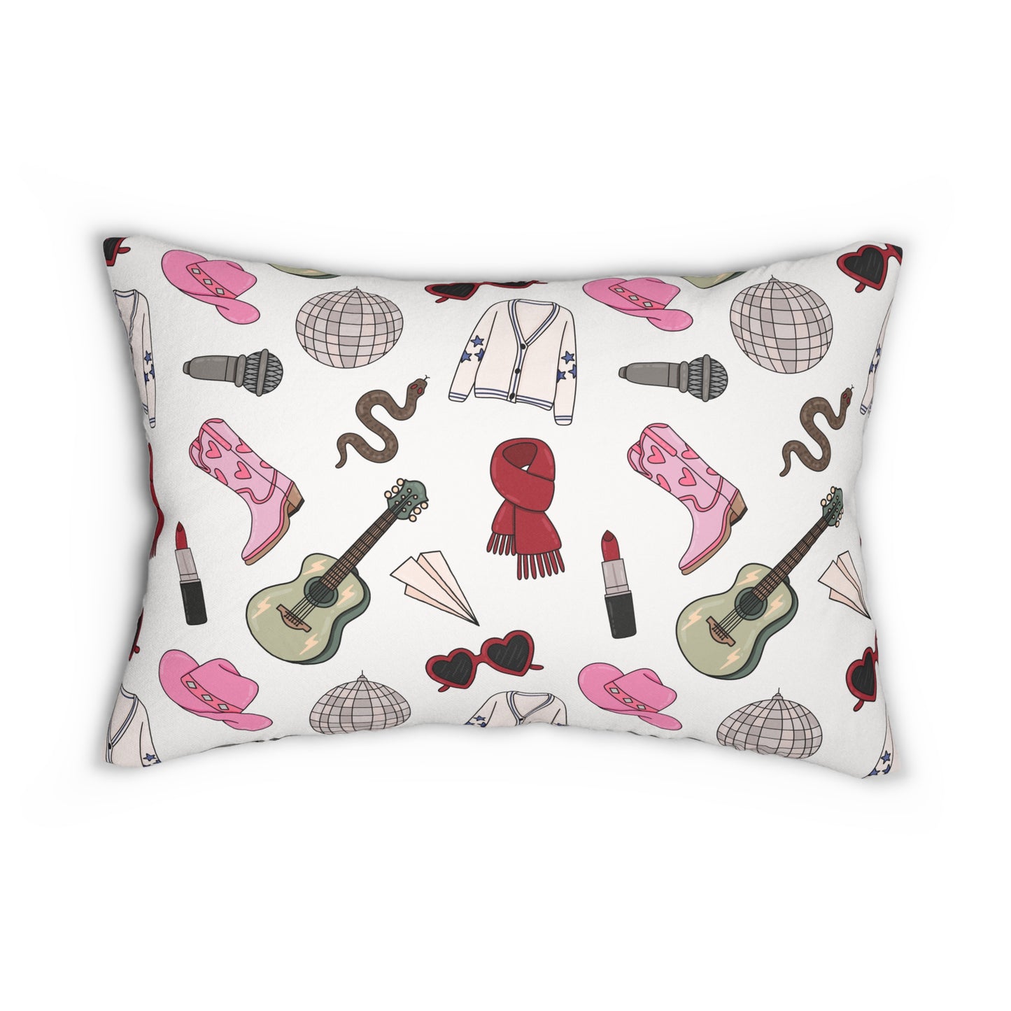 Eras Inspired Spun Polyester Lumbar Pillow | 20" × 14" | Swiftie Gift Fan Present | All Too Well Scarf