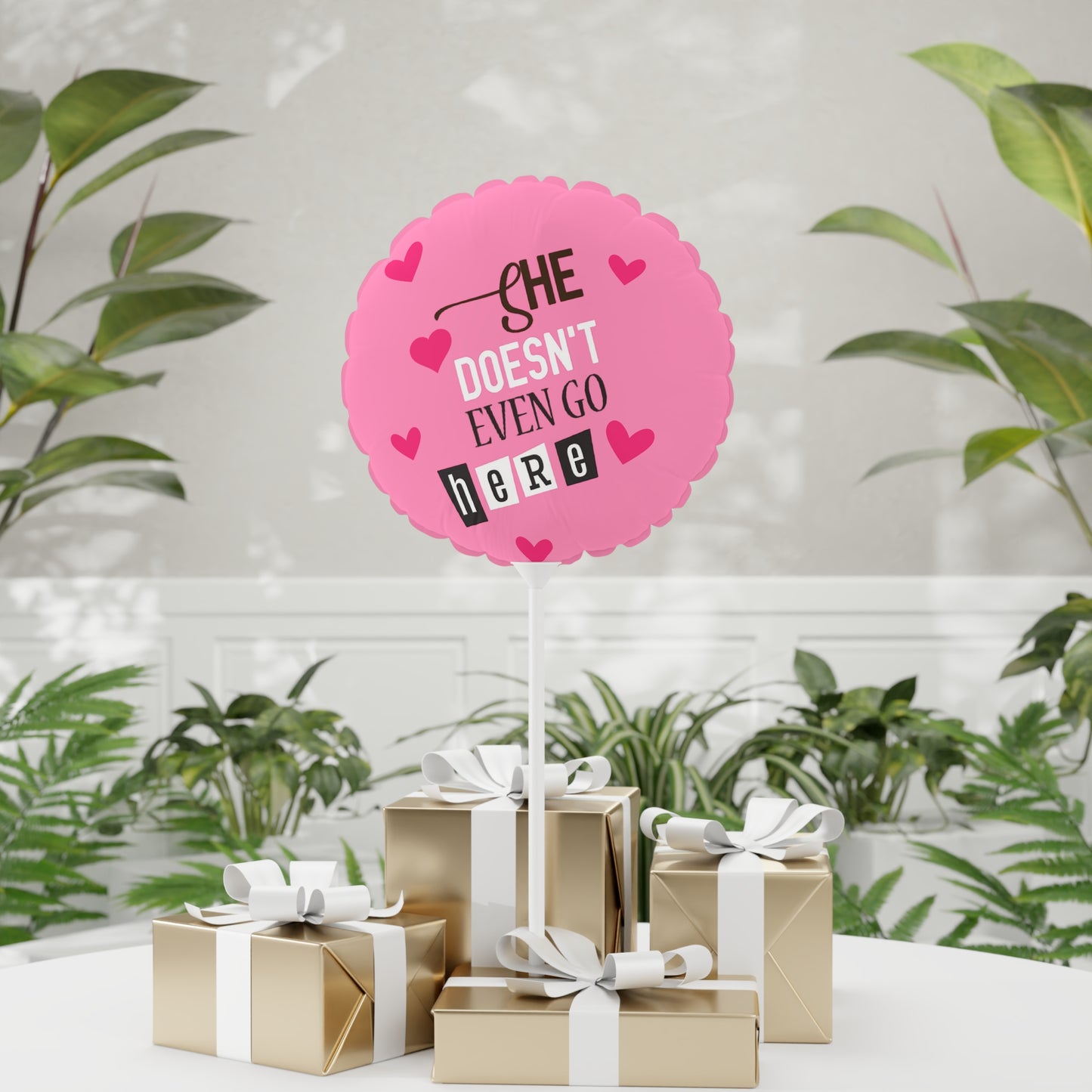 MEAN GIRLS Pink Balloon 11" | She Doesn't even Go Here | Round and Heart-shaped | Unique Valentine's Day Party Decoration Gift
