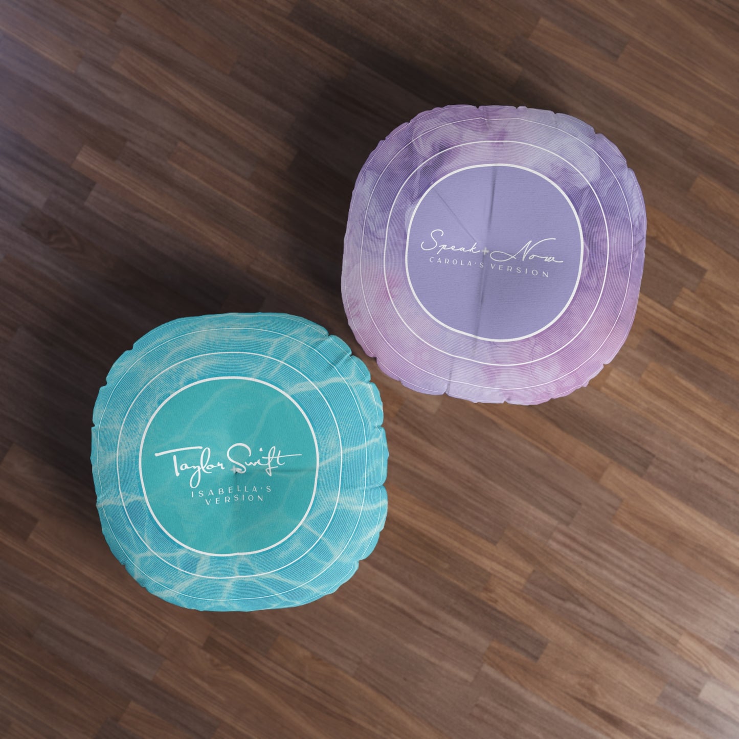 Personalized Tufted Floor Pillow | Pool Water BLUE Vinyl Record l CUSTOM Version Name and Era | 30"x30" & 26"x26" | Swiftie Gift Fan
