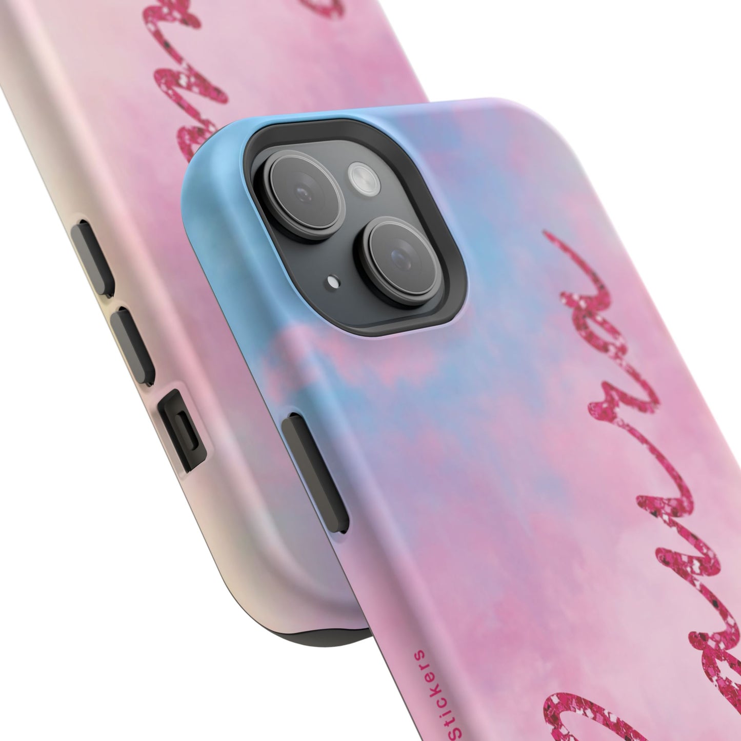 CUSTOM MagSafe Tough Cases | LOVER Faux Pink Glitter Personalized Name | iPhone 15, 14, 13 | Perfect Unique Present Swiftie Fan Gift