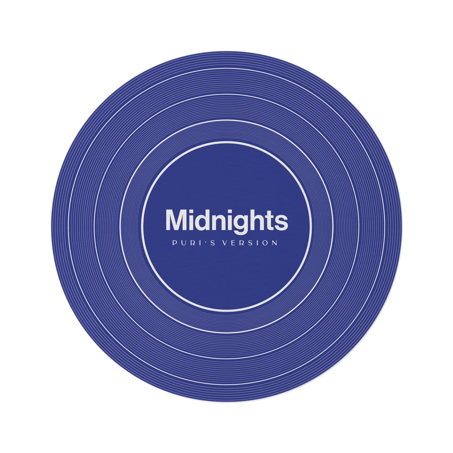 Personalized Round Rug MIDNIGHTS Blue Vinyl Record | CUSTOM VERSION Name and Era | 60" x 60" | Swiftie Gift Fan Present