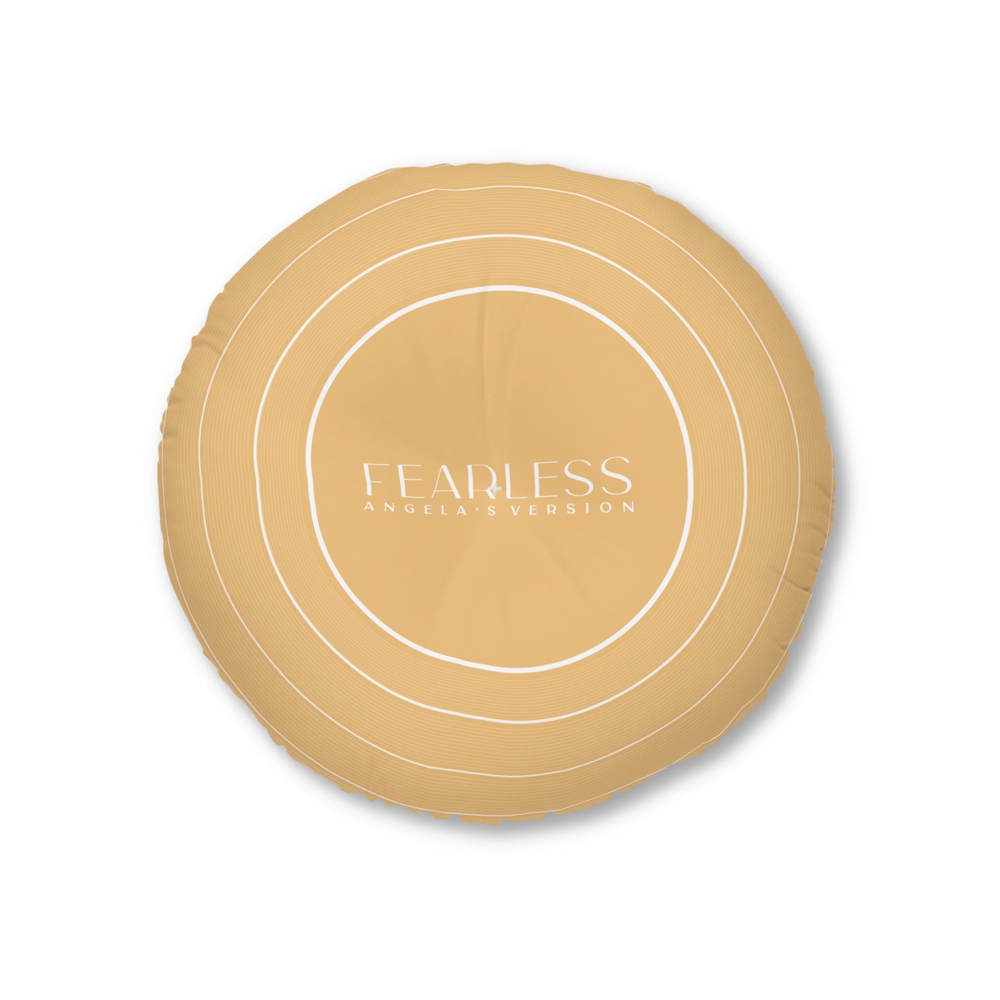 Personalized Tufted Floor Pillow, FEARLESS Golden Yellow Vinyl Record l CUSTOM Version Name and Era | 30"x30" & 26"x26" | Swiftie Gift Fan