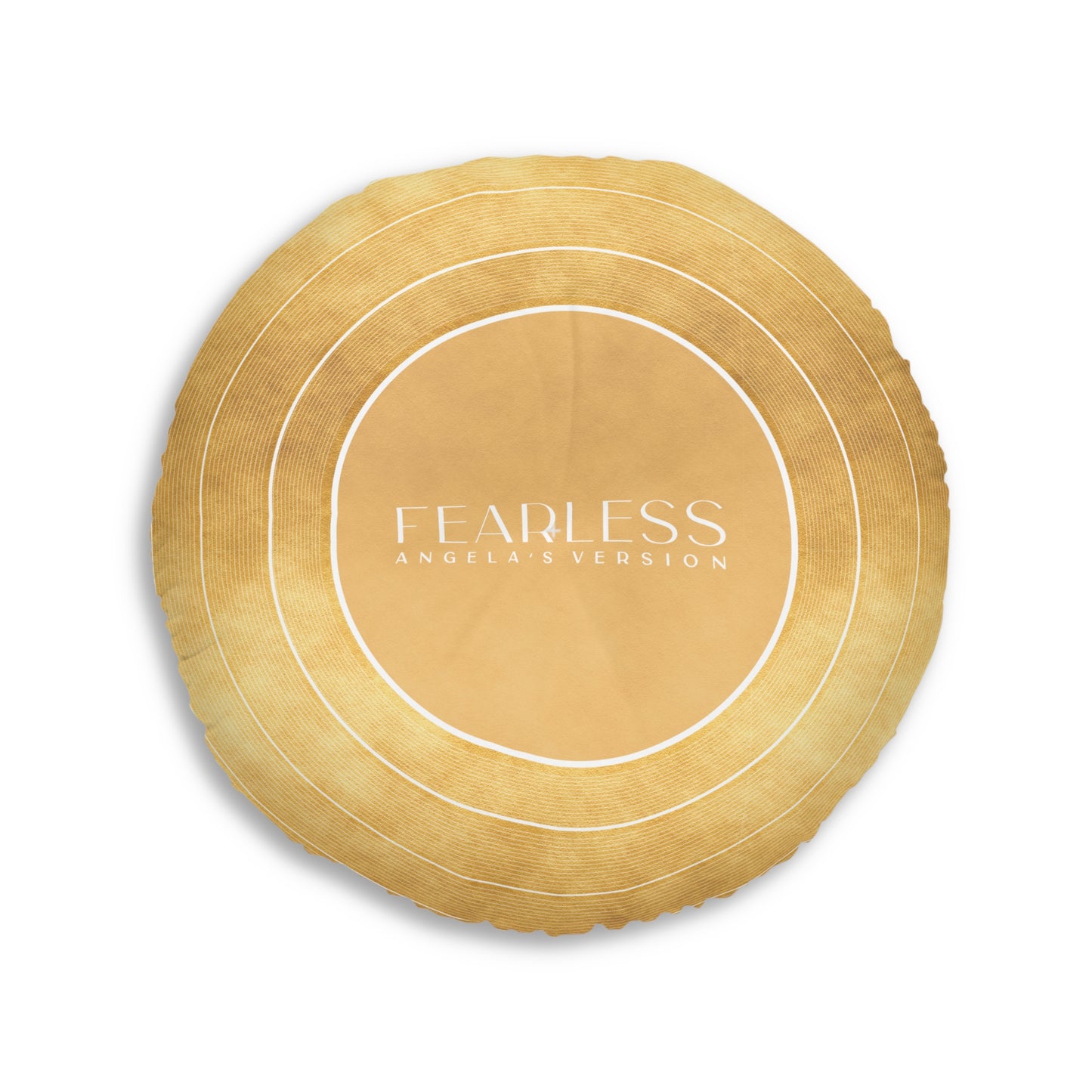 Personalized Tufted Floor Pillow, FEARLESS Faux Gold Vinyl Record l CUSTOM Version Name and Era | 30"x30" & 26"x26" | Swiftie Gift Fan
