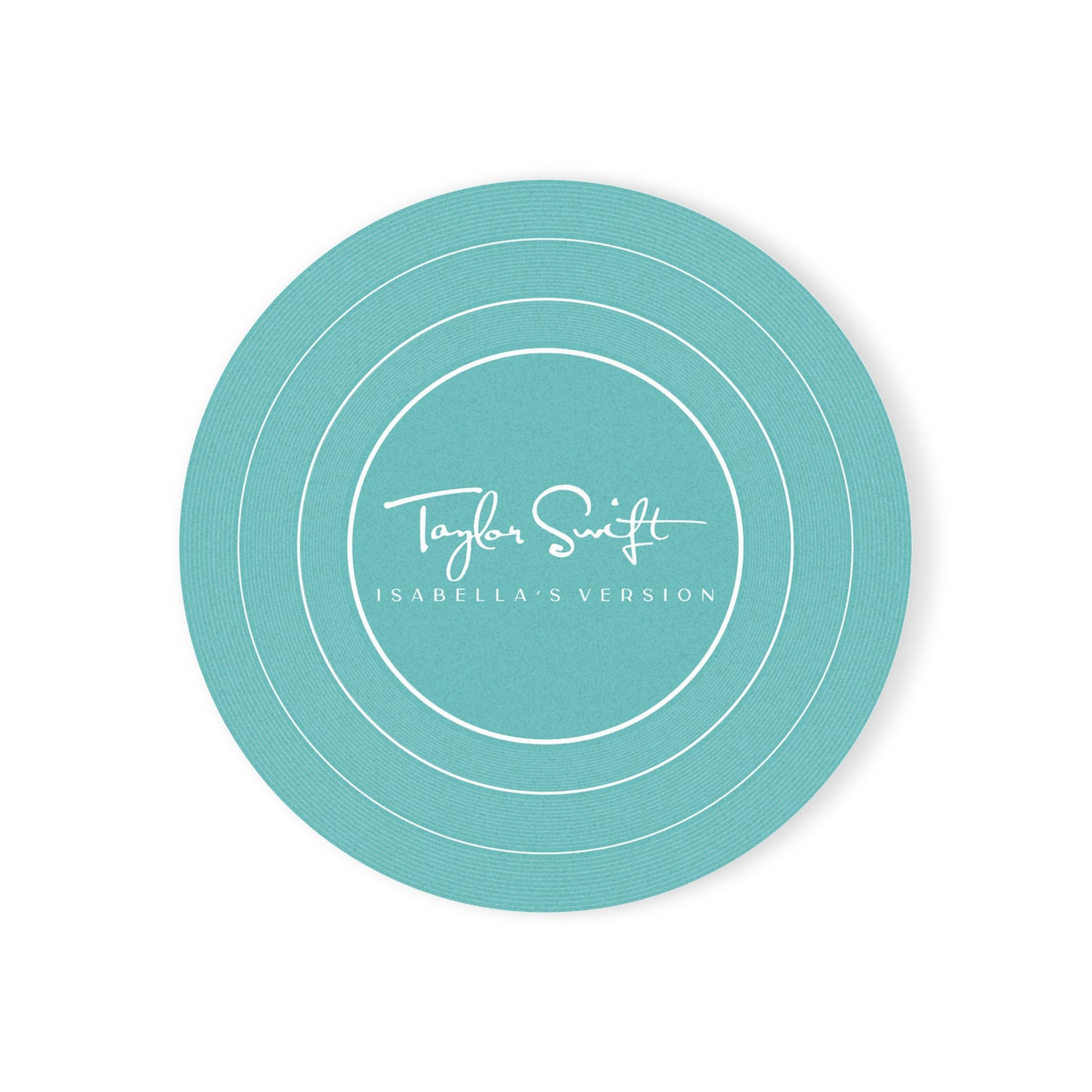 Personalized Cork Back Coaster AQUA BLUE Vinyl Record | CUSTOM Version, Name or Era | 4" x 4" | Swiftie Gift Fan Present