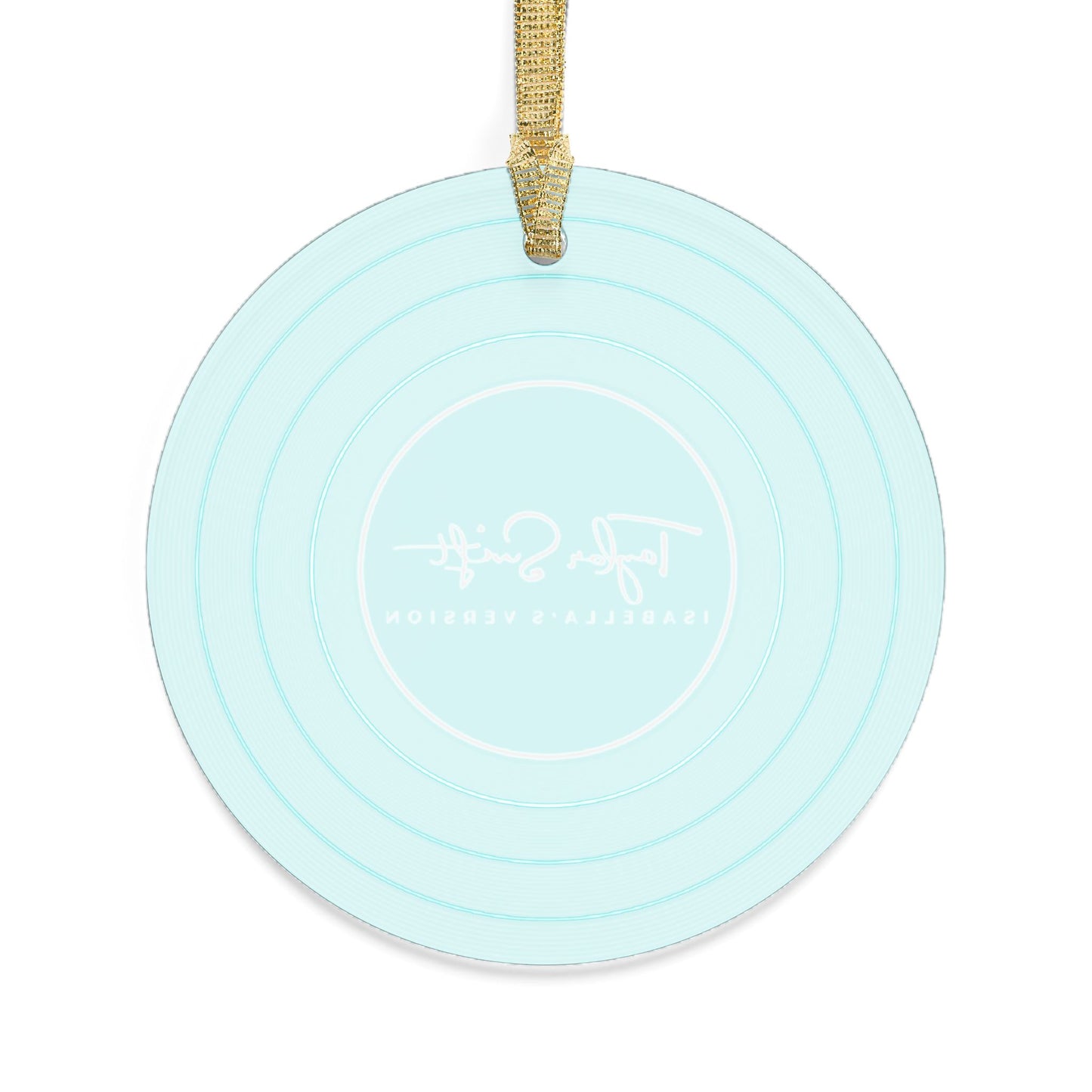Personalized Acrylic Ornaments, AQUA BLUE Vinyl Record | CUSTOM Version, Name or Era | 4" x 4" | Swiftie Gift Fan Present