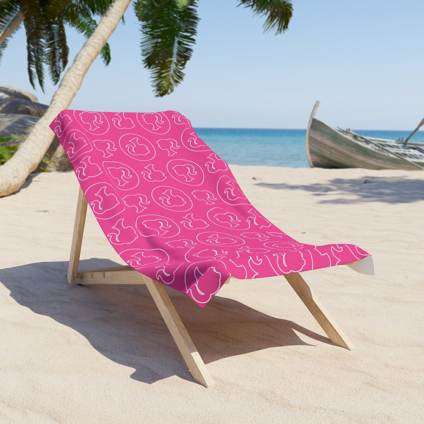 Barbie/Kate Spade Inspired Beach Towel, Hot Pink, Valentine's Day Gift for Wife, Girlfriend, Best Friend, MOH