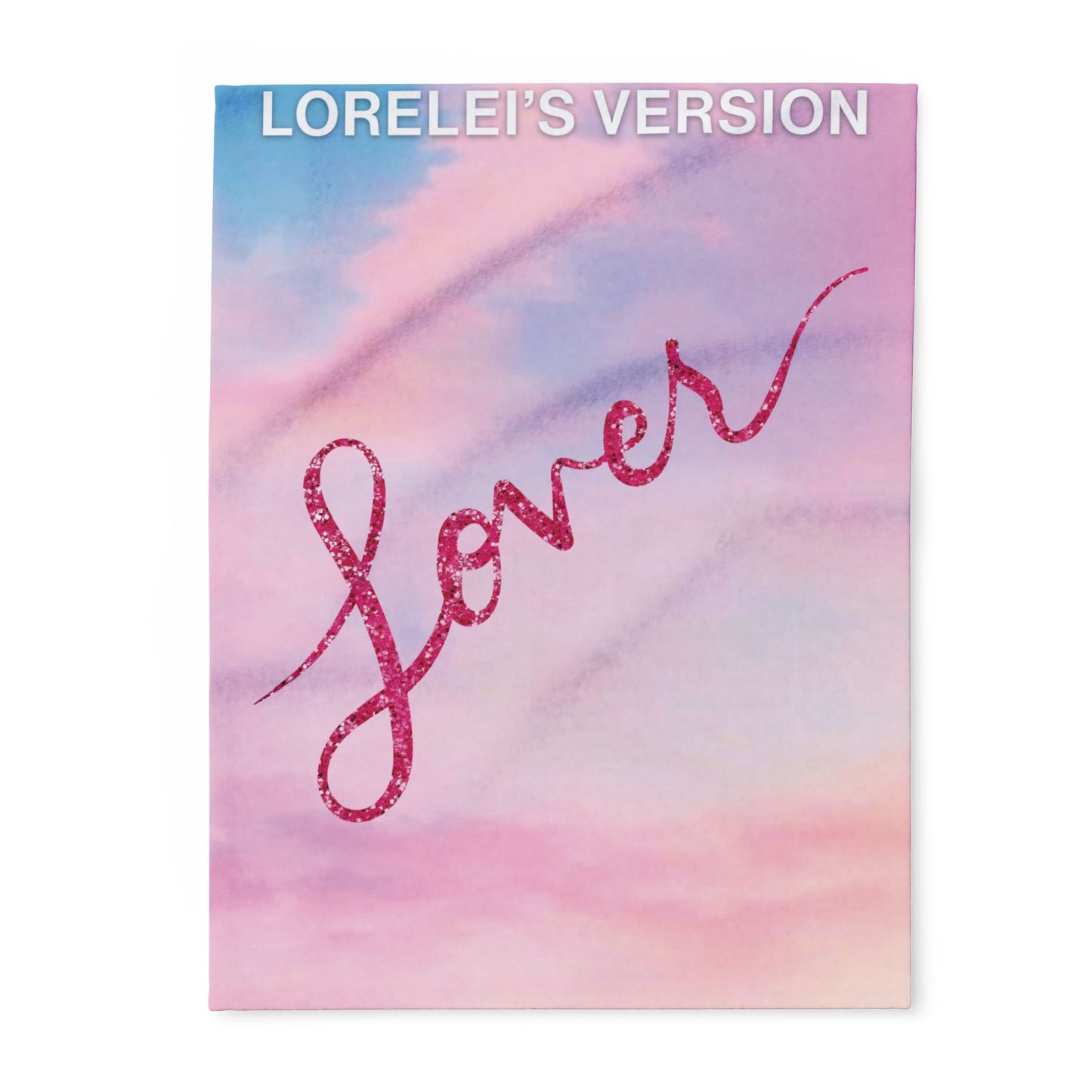 LOVER Pink Clouds Plush BLANKET | 30x40", 50x60" and 60x80" | Swiftie Personalized Gift Unique Present | T.S. Merch