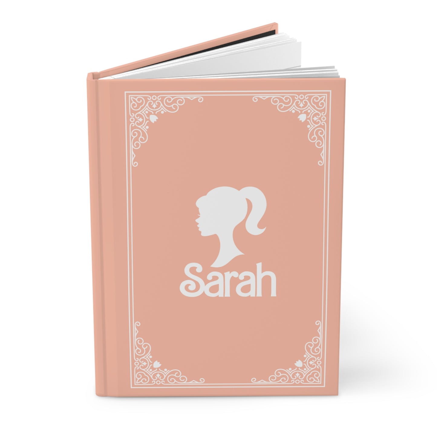 PERSONALIZED Hardcover Journal Matte, Pastel Orange, BARBIE inspired Fairytale Book Cover, Perfect Christmas Gift for Girls