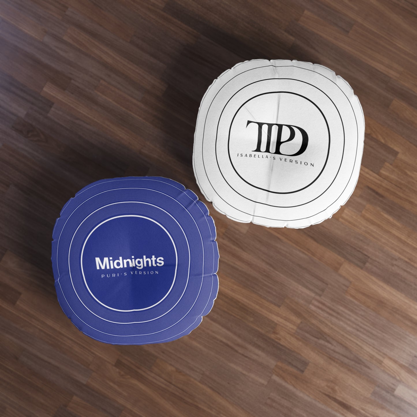 Personalized Tufted Floor Pillow, MIDNIGHTS Blue Vinyl Record CUSTOM VERSION's Name or Era | 30"x30" & 26"x26" | Swiftie Gift Fan Present