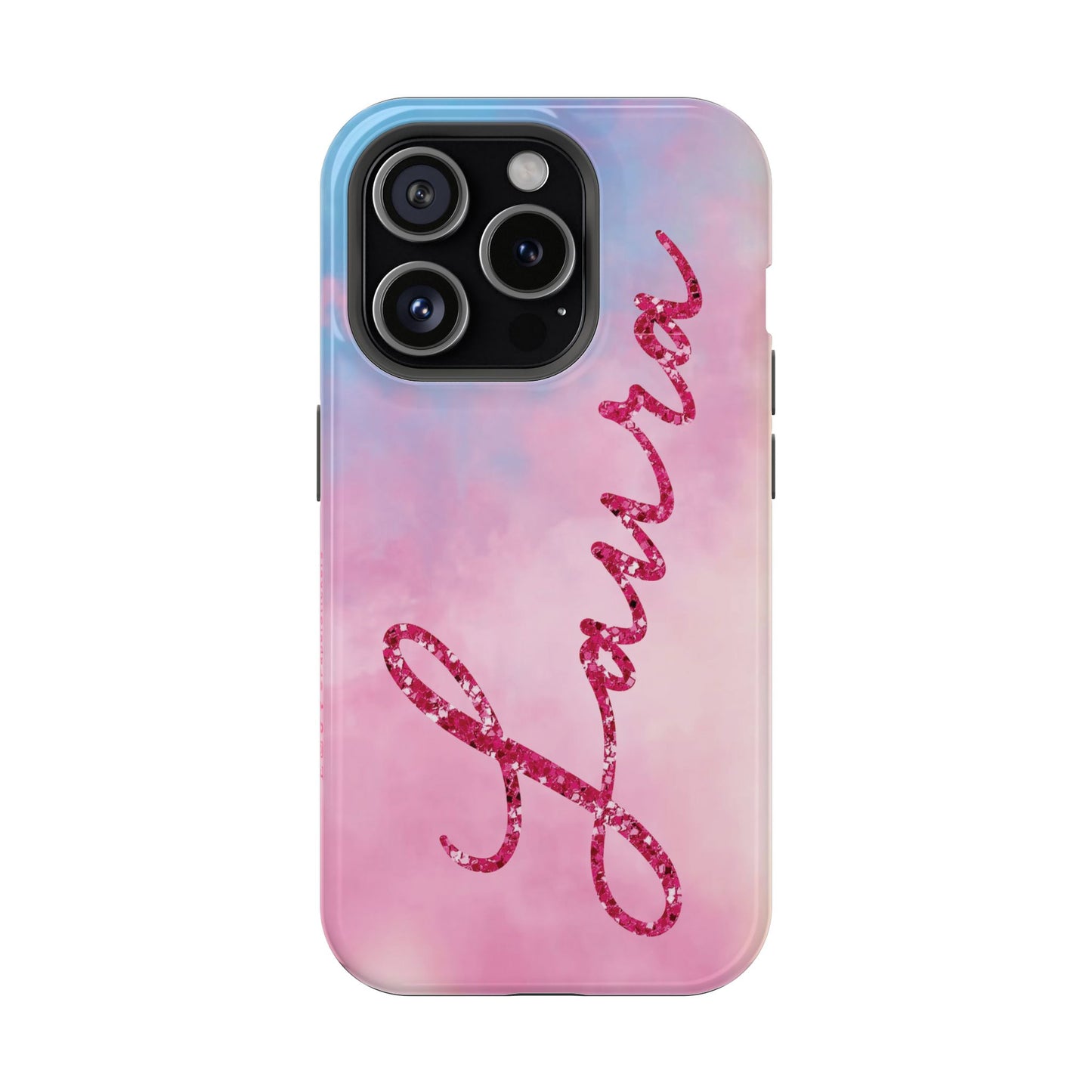 CUSTOM MagSafe Tough Cases | LOVER Faux Pink Glitter Personalized Name | iPhone 15, 14, 13 | Perfect Unique Present Swiftie Fan Gift