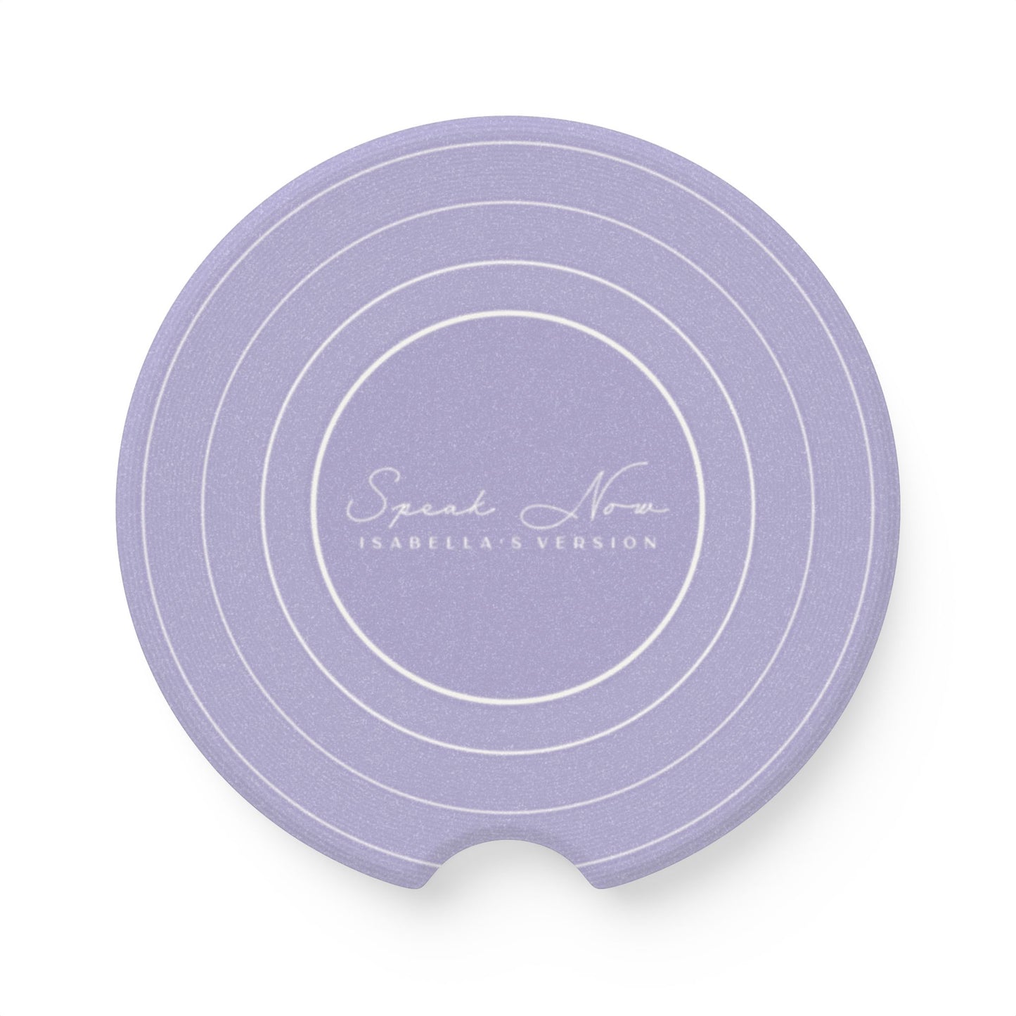 Personalized SPEAK NOW Purple Vinyl Record Soapstone Car Coaster, CUSTOMIZED Version's Name | 2.6" x 2.6" Round | Swiftie Fan Gift