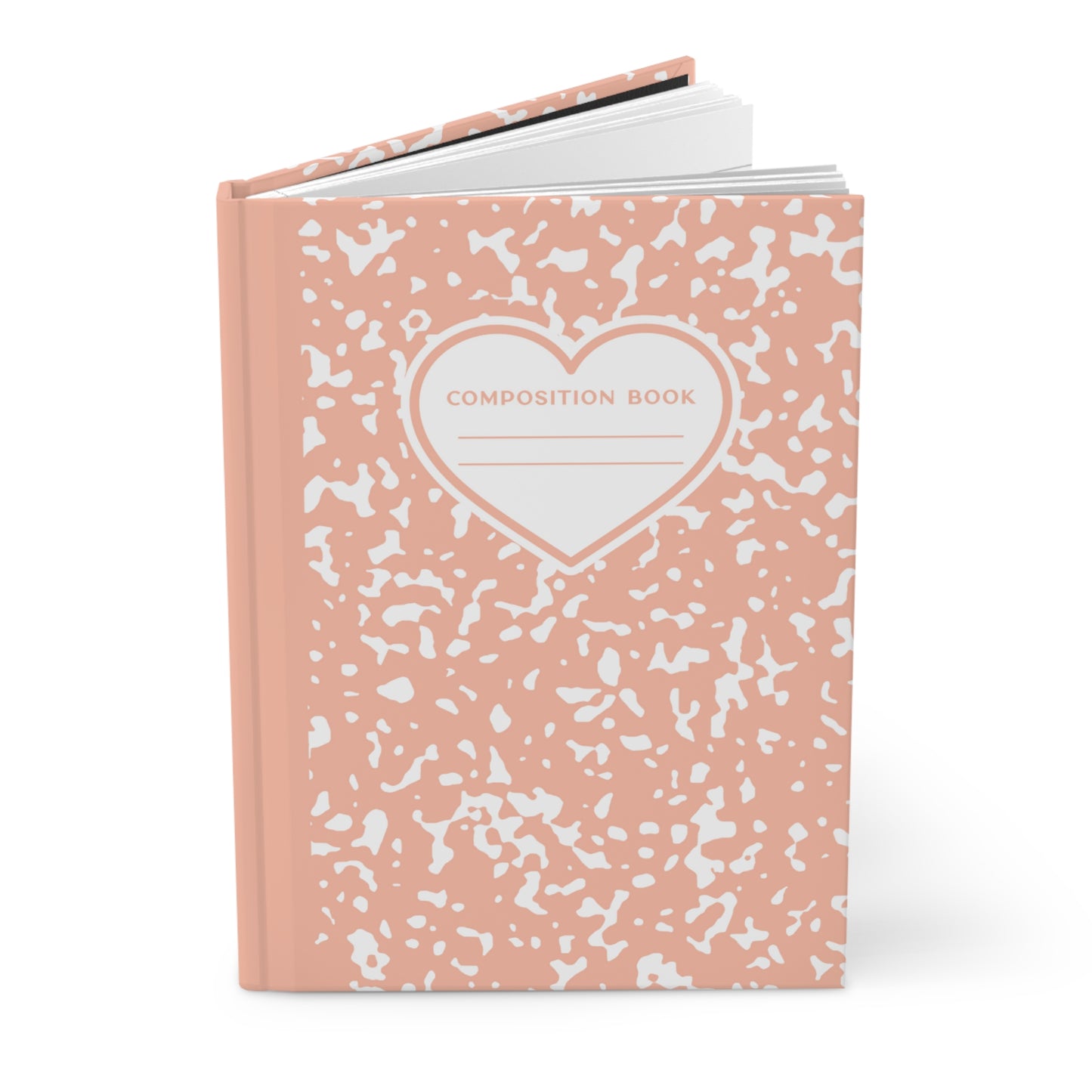 CUTE COMPOSITION BOOK Hardcover Journal 5.75"x8", 150 pages, Pastel Orange, Perfect Valentine's Day Gift for Girls/Coworker/Friend/Classmate