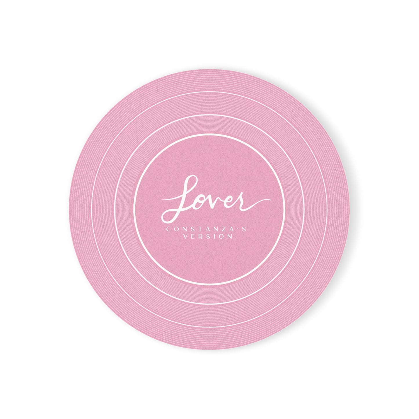 Personalized Cork Back Coaster LOVER Pink Vinyl Record | CUSTOM VERSION, Name or Era | 4" x 4" | Swiftie Gift Fan Present