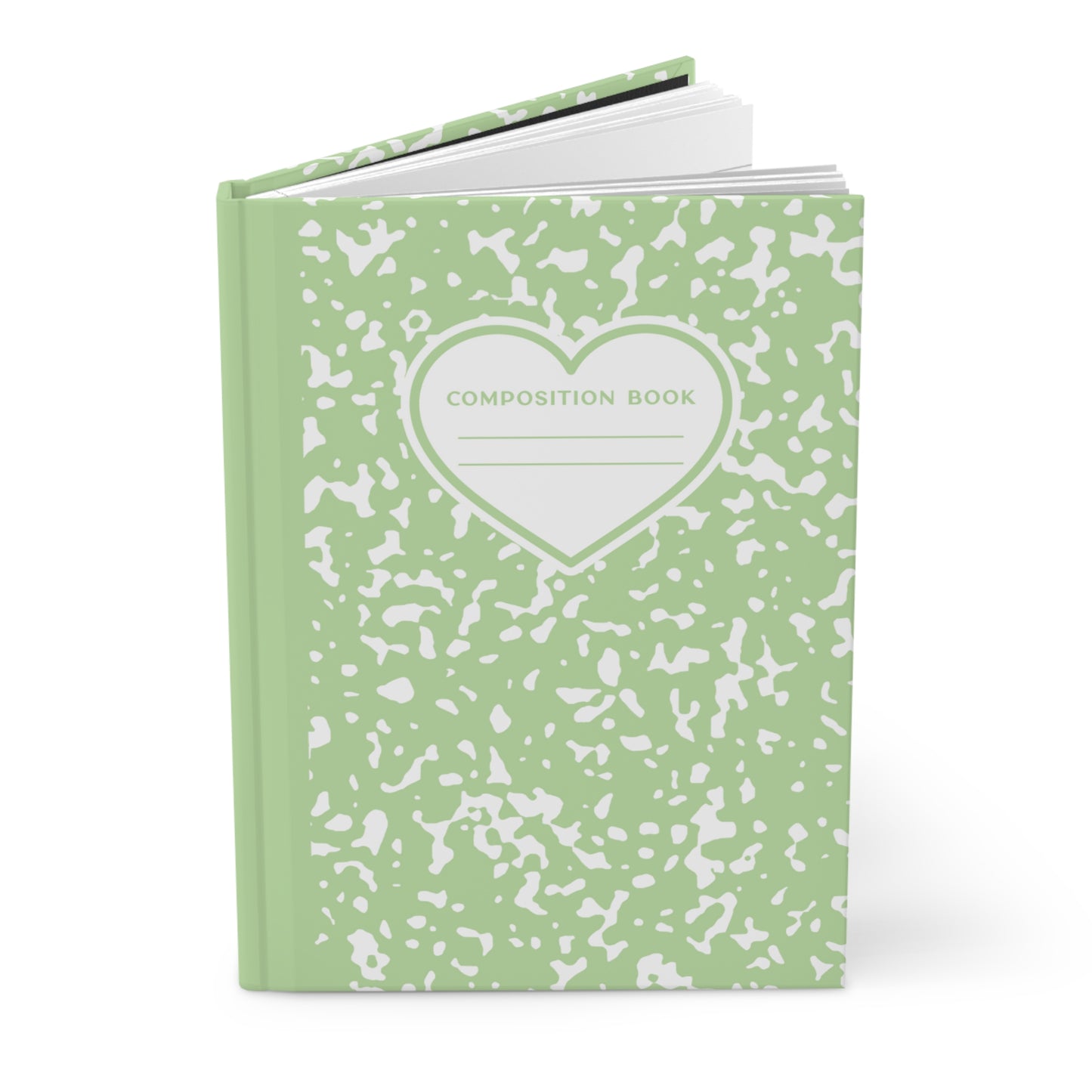 CUTE COMPOSITION BOOK Hardcover Journal 5.75"x8", 150 pages, Pastel Green, Perfect Valentine's Day Gift for Girls/Coworker/Friend/Classmate
