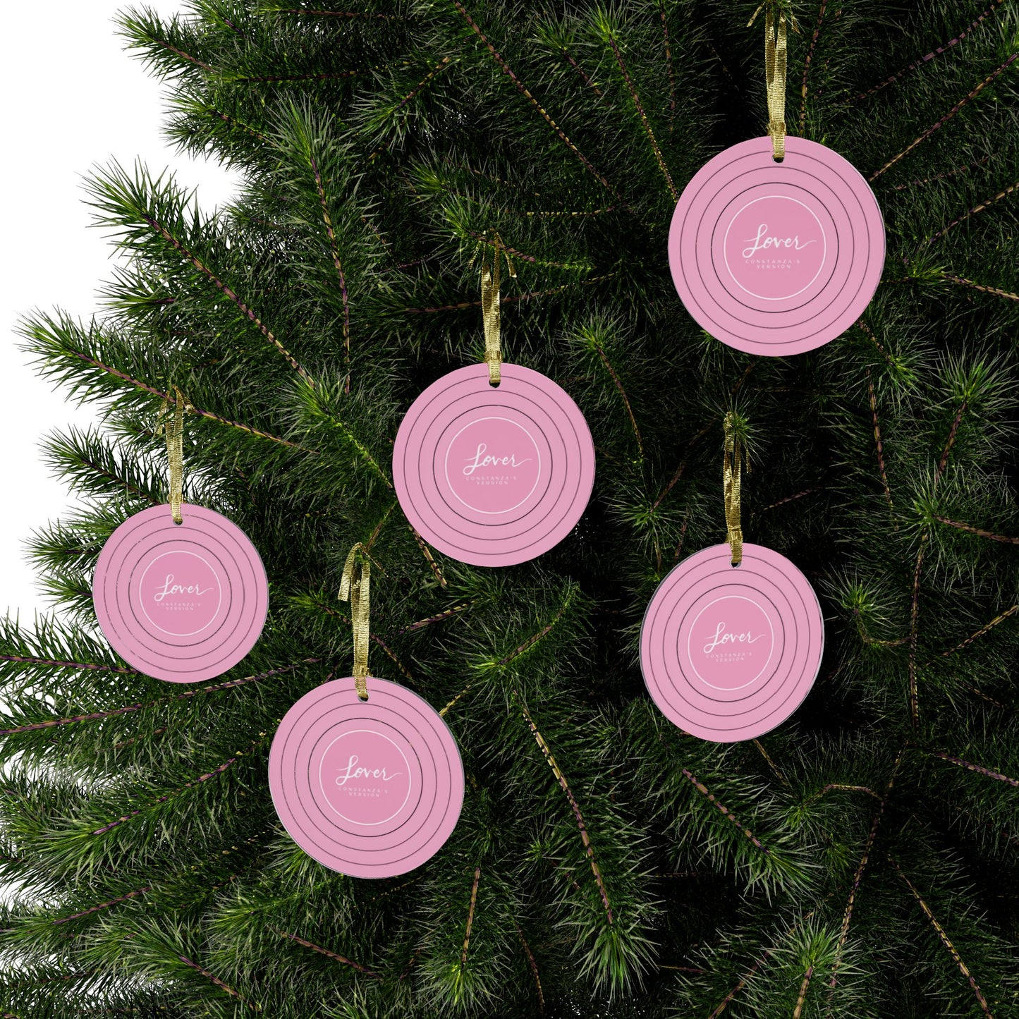 Personalized Acrylic Ornaments, LOVER Pink Vinyl Record | CUSTOM VERSION, Name or Era | 4" x 4" | Swiftie Gift Fan Present
