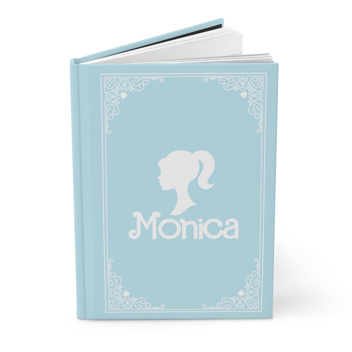 PERSONALIZED Hardcover Journal Matte, Pastel Blue, BARBIE inspired Fairytale Book Cover, Perfect Christmas Gift for Girls