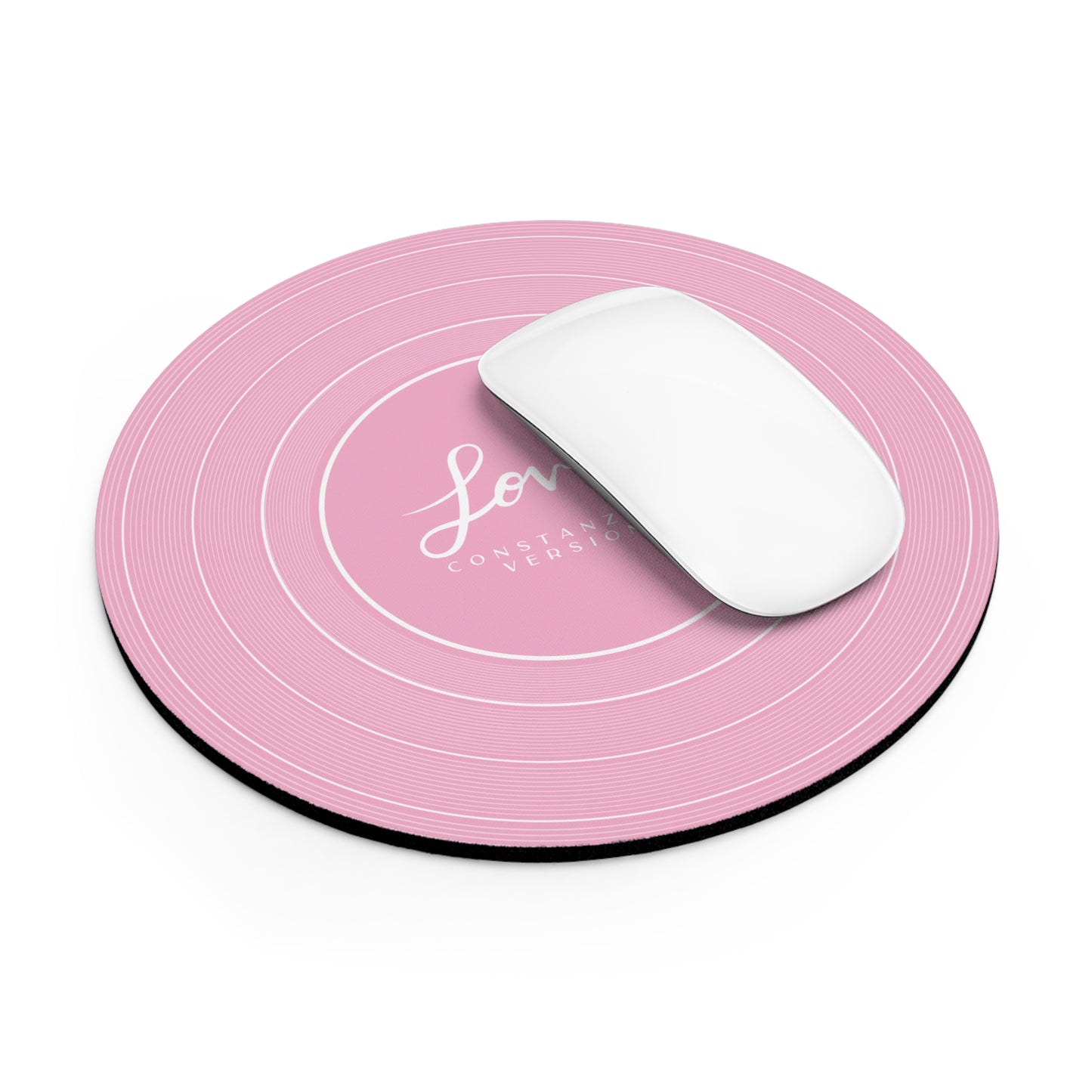 Personalized Mouse Pad, LOVER Pink Vinyl Record | CUSTOM Version's Name or ERA | Round 8" x 8" | Swiftie Fan Gift Present