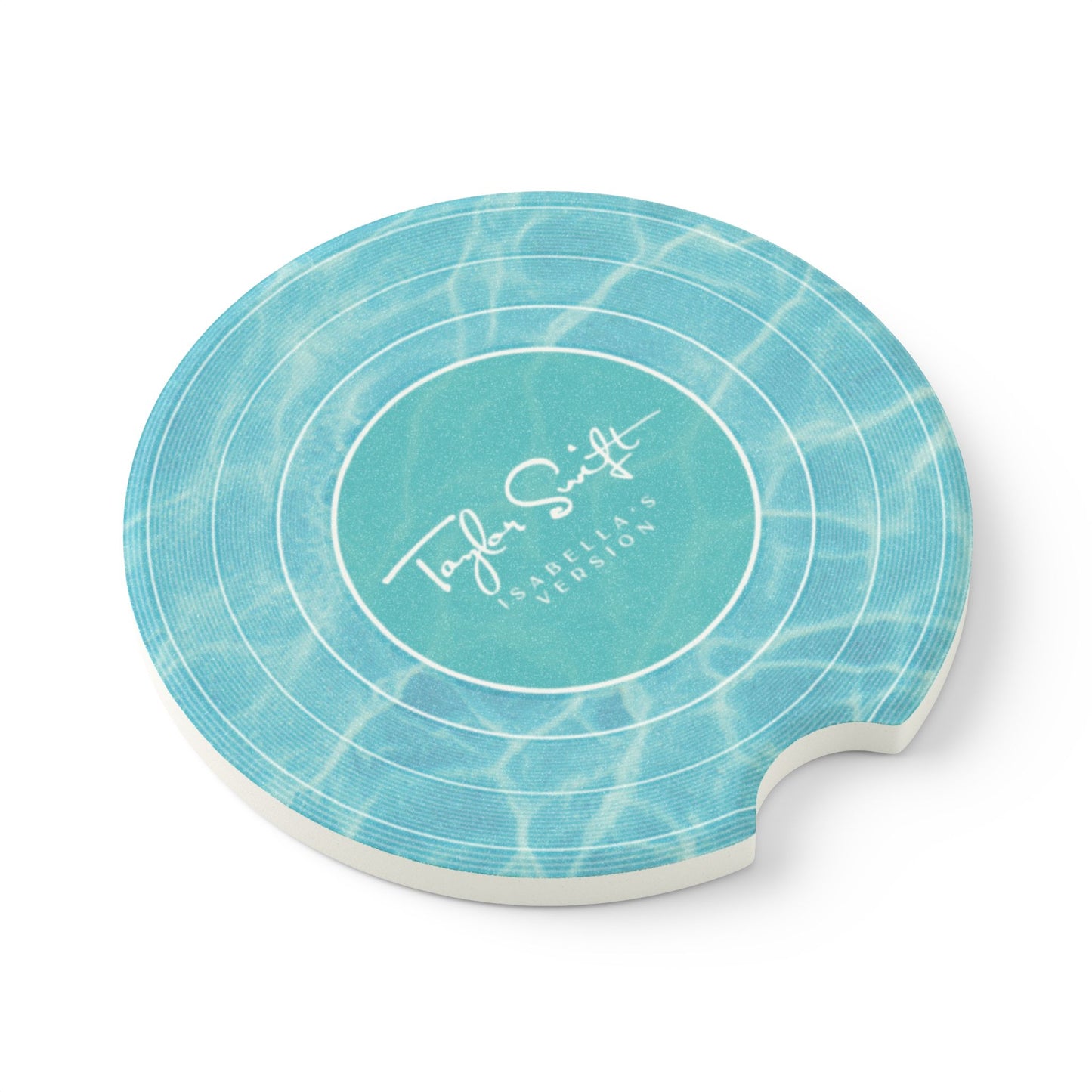 Personalized Pool Water Vinyl Record Soapstone Car Coaster, CUSTOMIZED VERSION'S Name | 2.6" x 2.6" round | Swiftie Fan Gift