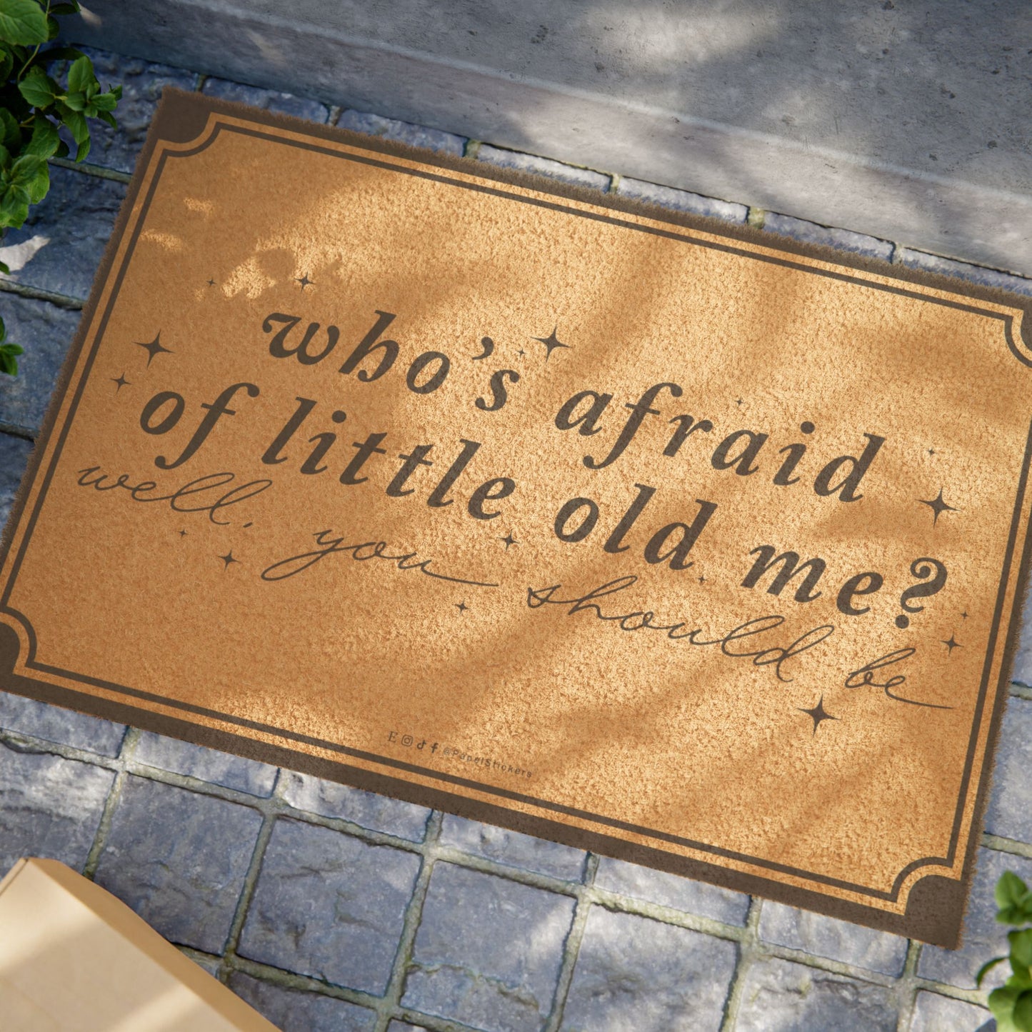 24" x 16" WHO'S AFRAID of Little Old Me? Doormat | Personalized Housewarming Gift | Custom Phrase | The Tortured Poets Department TTPD