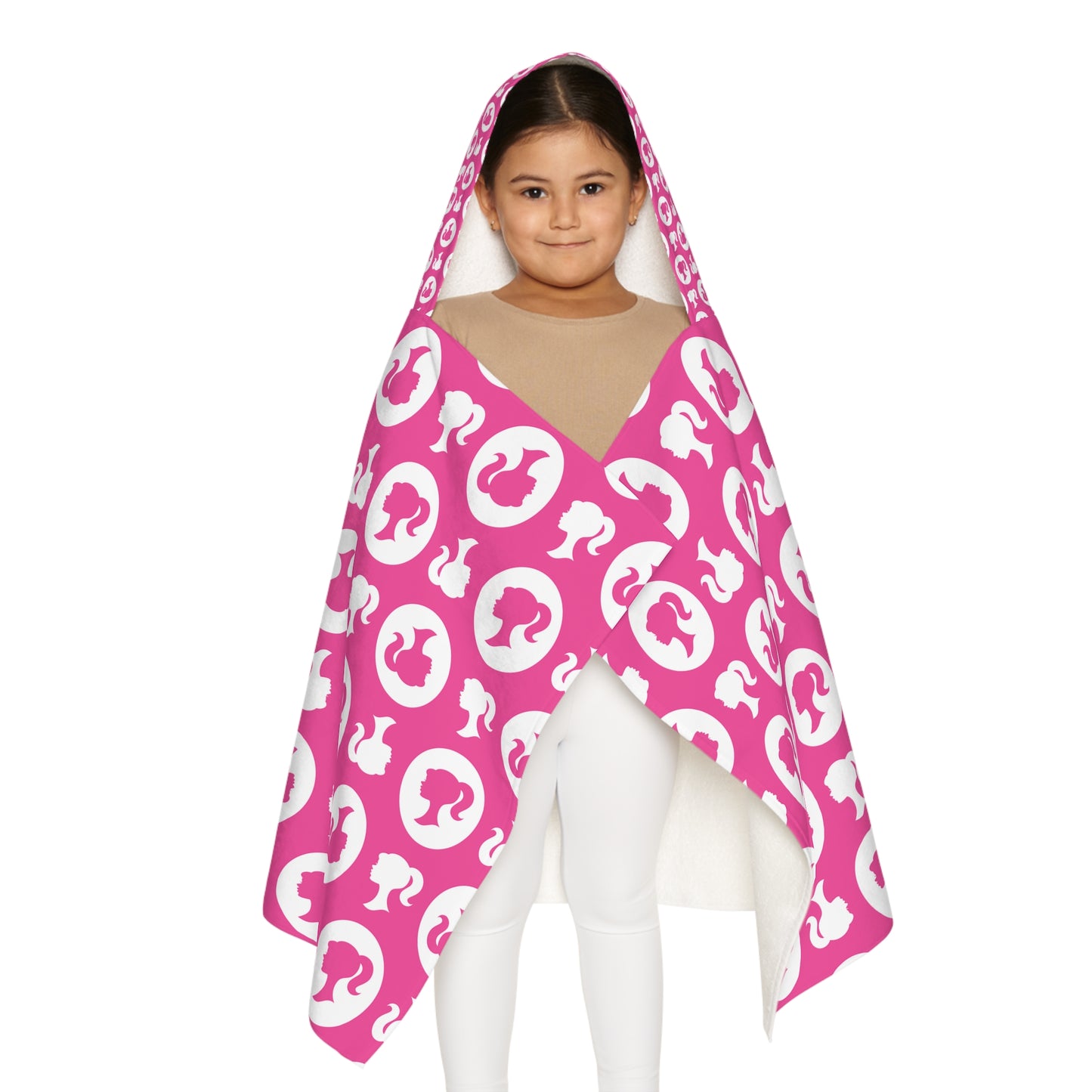 BARBIE/Kate SPADE toddler towel with hoodie, Stocking Stuffer for girls from Santa Gift, Hot PINK Hooded Towel