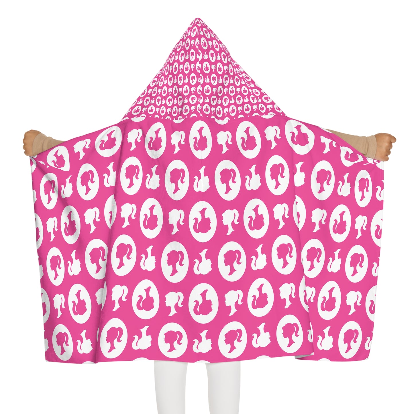 BARBIE/Kate SPADE toddler towel with hoodie, Stocking Stuffer for girls from Santa Gift, Hot PINK Hooded Towel