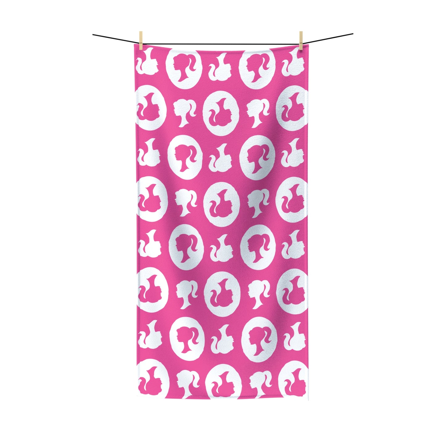 EU Shipping | Barbie/Kate Spade Inspired Beach Towel, Hot Pink Silhouette, Valentine's Day Gift for Wife, Girlfriend, Best Friend, MOH