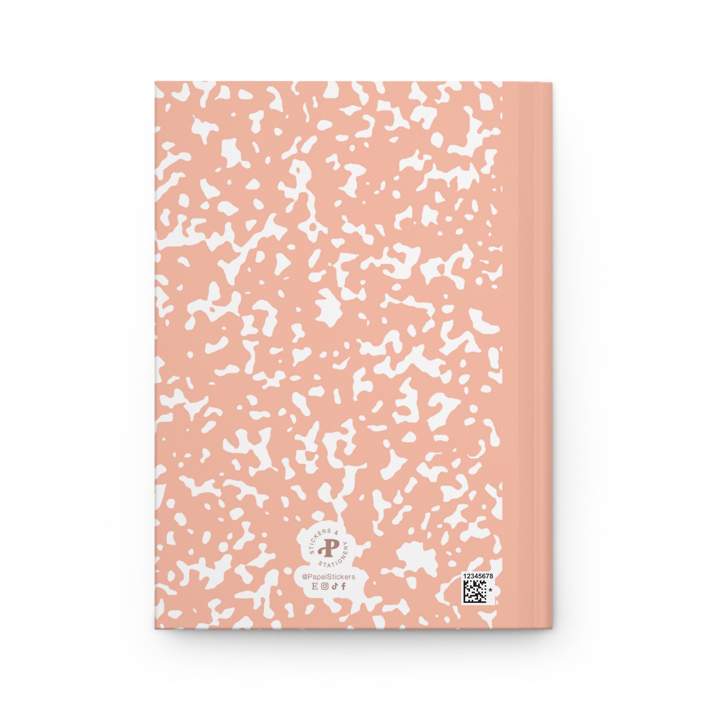 CUTE COMPOSITION BOOK Hardcover Journal 5.75"x8", 150 pages, Pastel Orange, Perfect Valentine's Day Gift for Girls/Coworker/Friend/Classmate