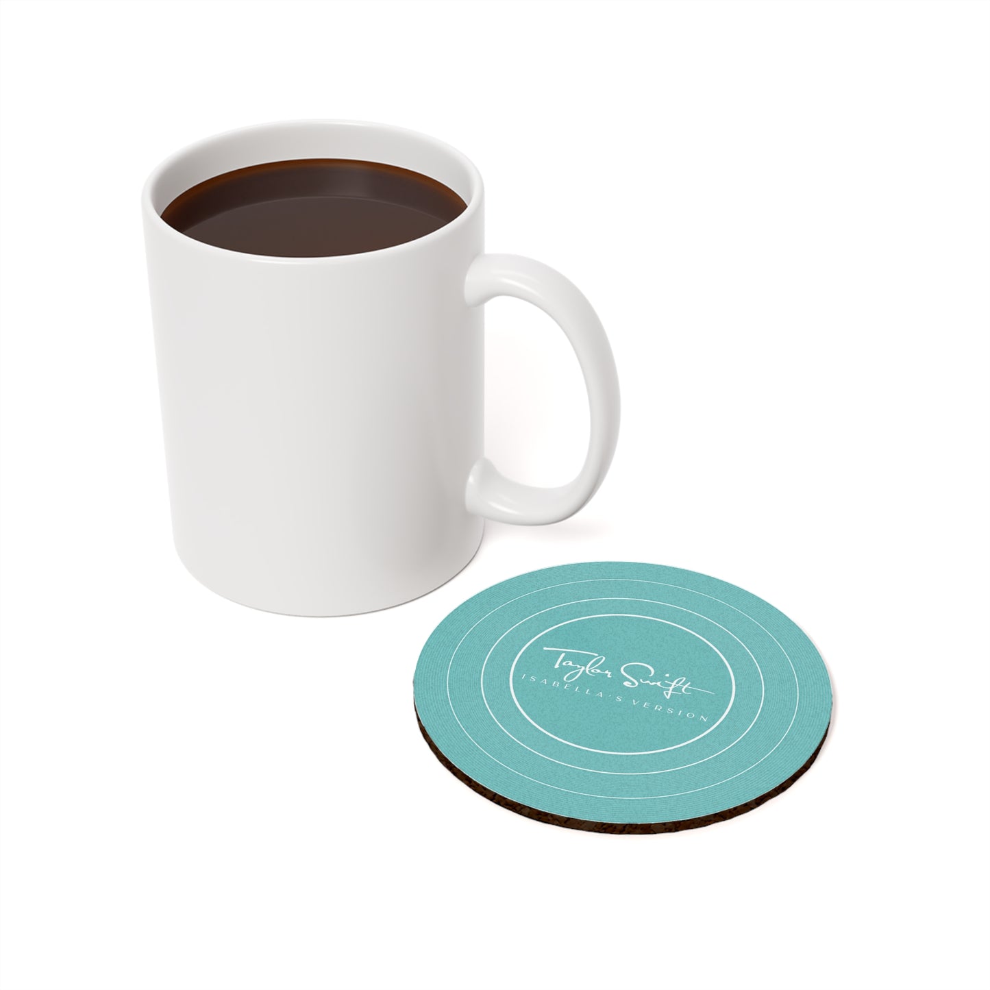 Personalized Cork Back Coaster AQUA BLUE Vinyl Record | CUSTOM Version, Name or Era | 4" x 4" | Swiftie Gift Fan Present