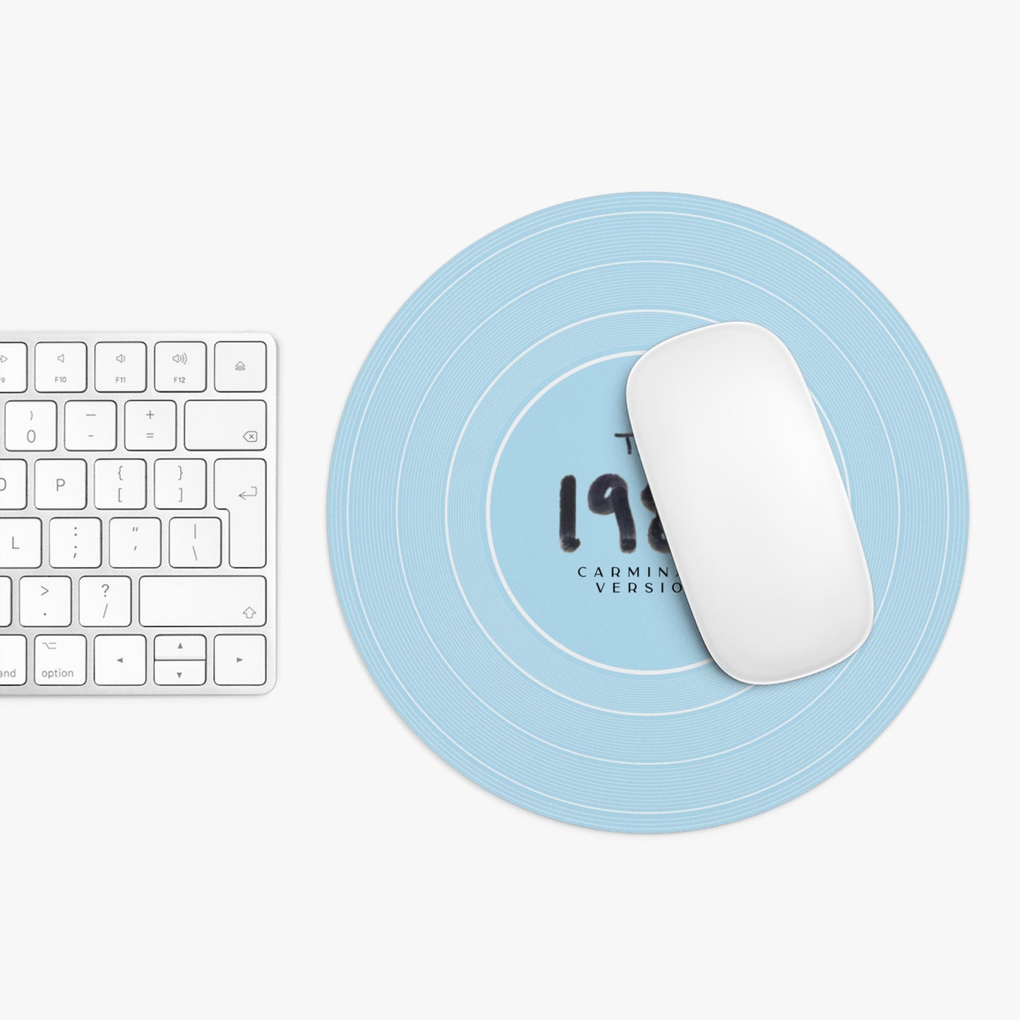 Personalized Mouse Pad, 1989 Sky Blue Vinyl Record | CUSTOM Version's Name or ERA | Round 8" x 8" | Swiftie Fan Gift Present