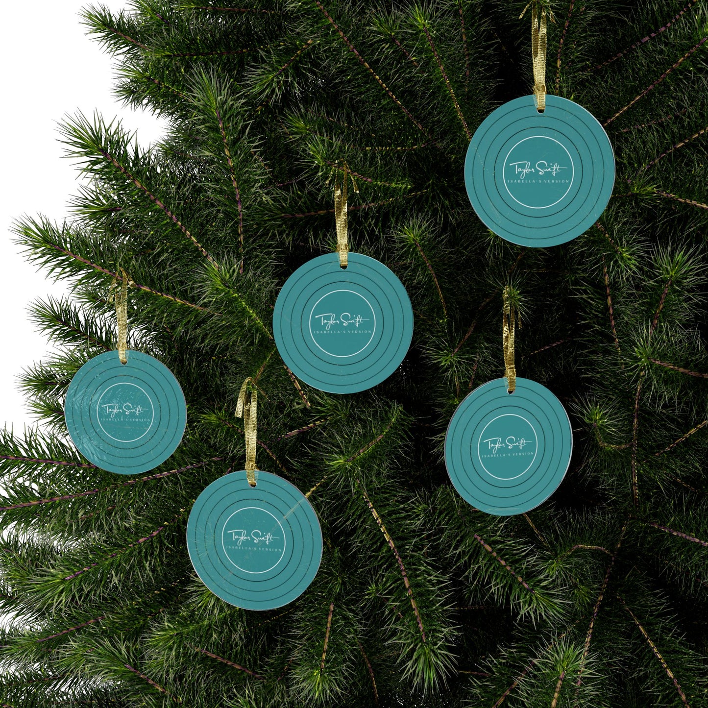 Personalized Acrylic Ornaments, AQUA BLUE Vinyl Record | CUSTOM Version, Name or Era | 4" x 4" | Swiftie Gift Fan Present