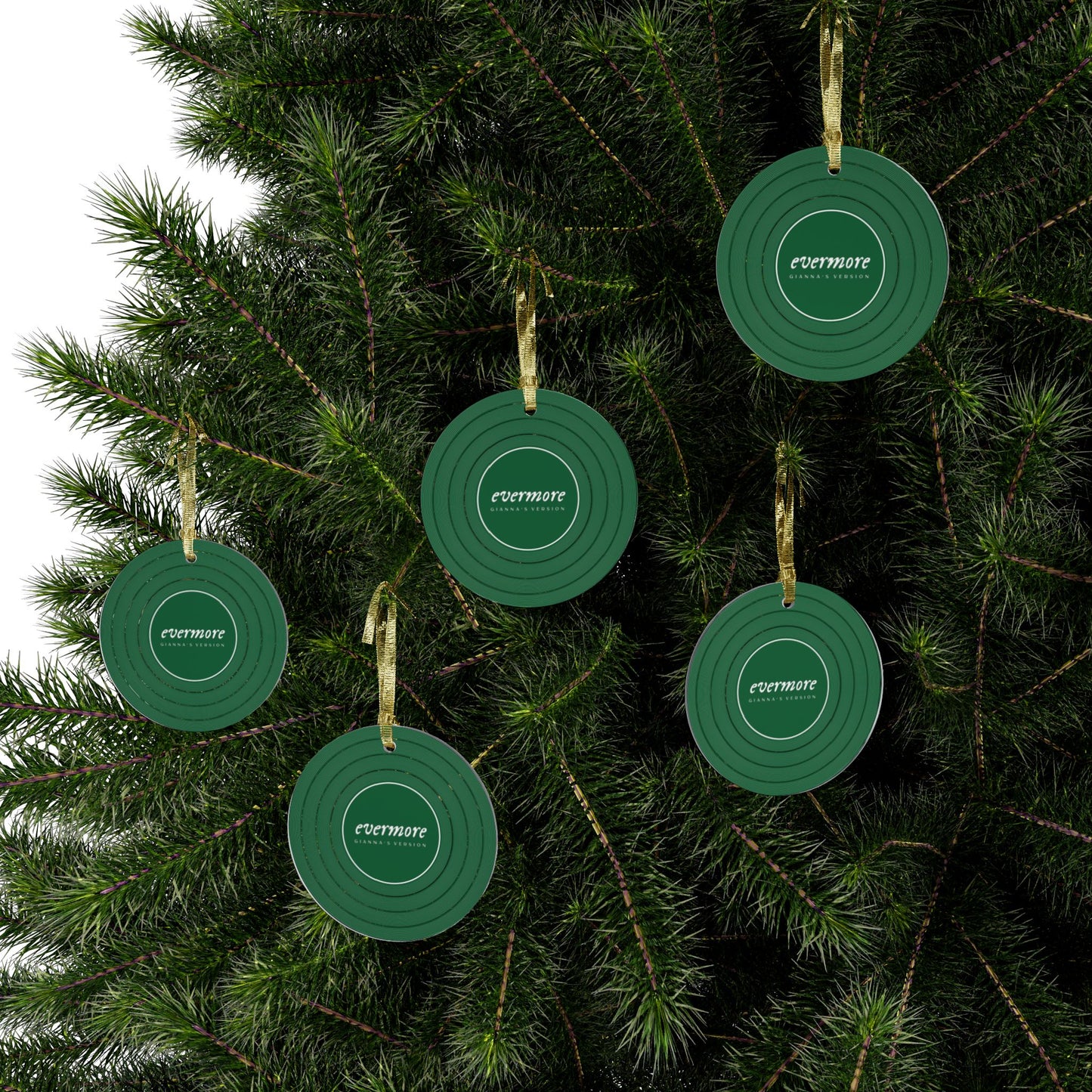 Personalized Acrylic Ornaments, EVERMORE Forest Green Vinyl Record | CUSTOM VERSION Name or Era | 4" x 4" | Swiftie Gift Fan Present