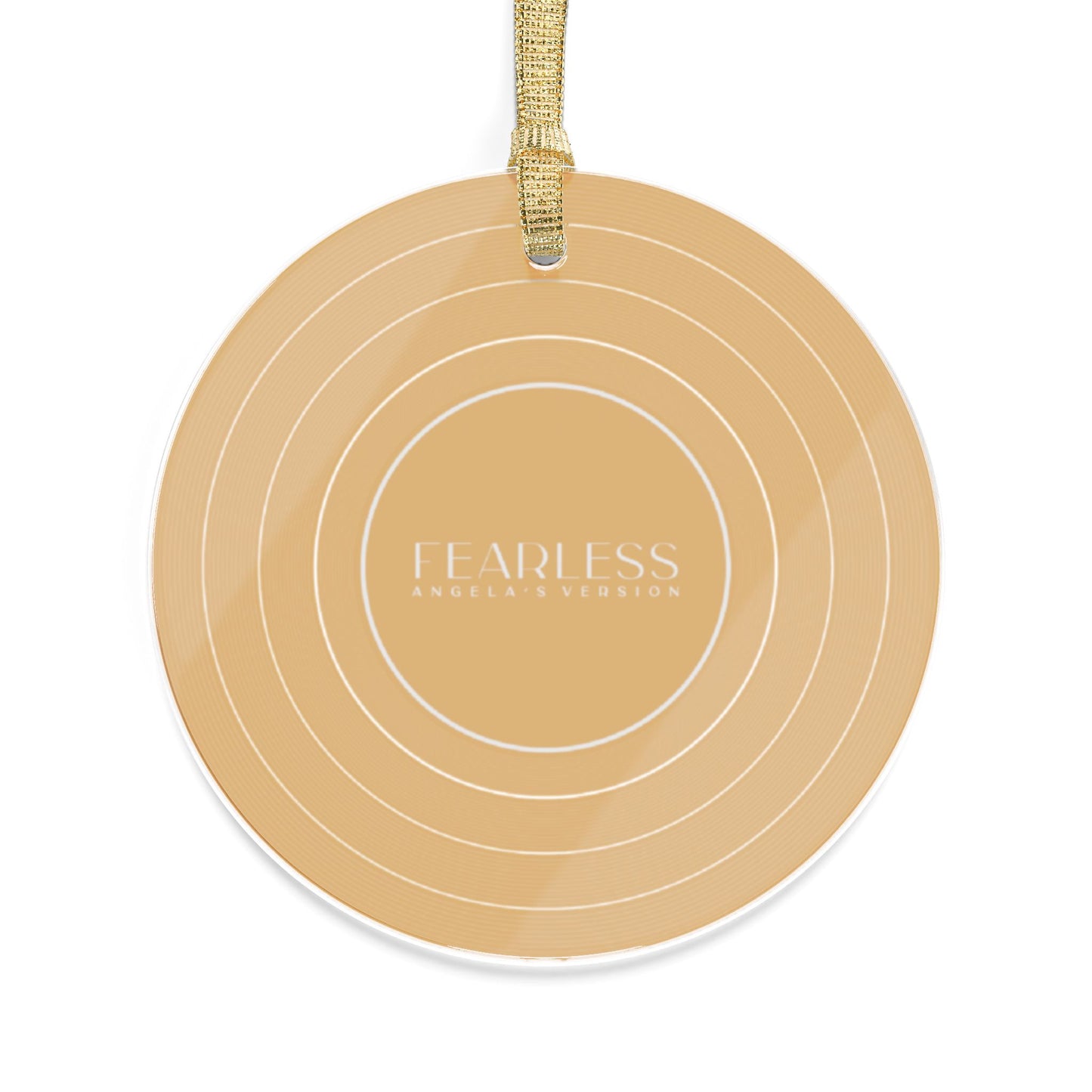 Personalized Acrylic Ornaments, FEARLESS Golden Yellow Vinyl Record | CUSTOM VERSION, Name or Era | 4" x 4" | Swiftie Gift Fan Present