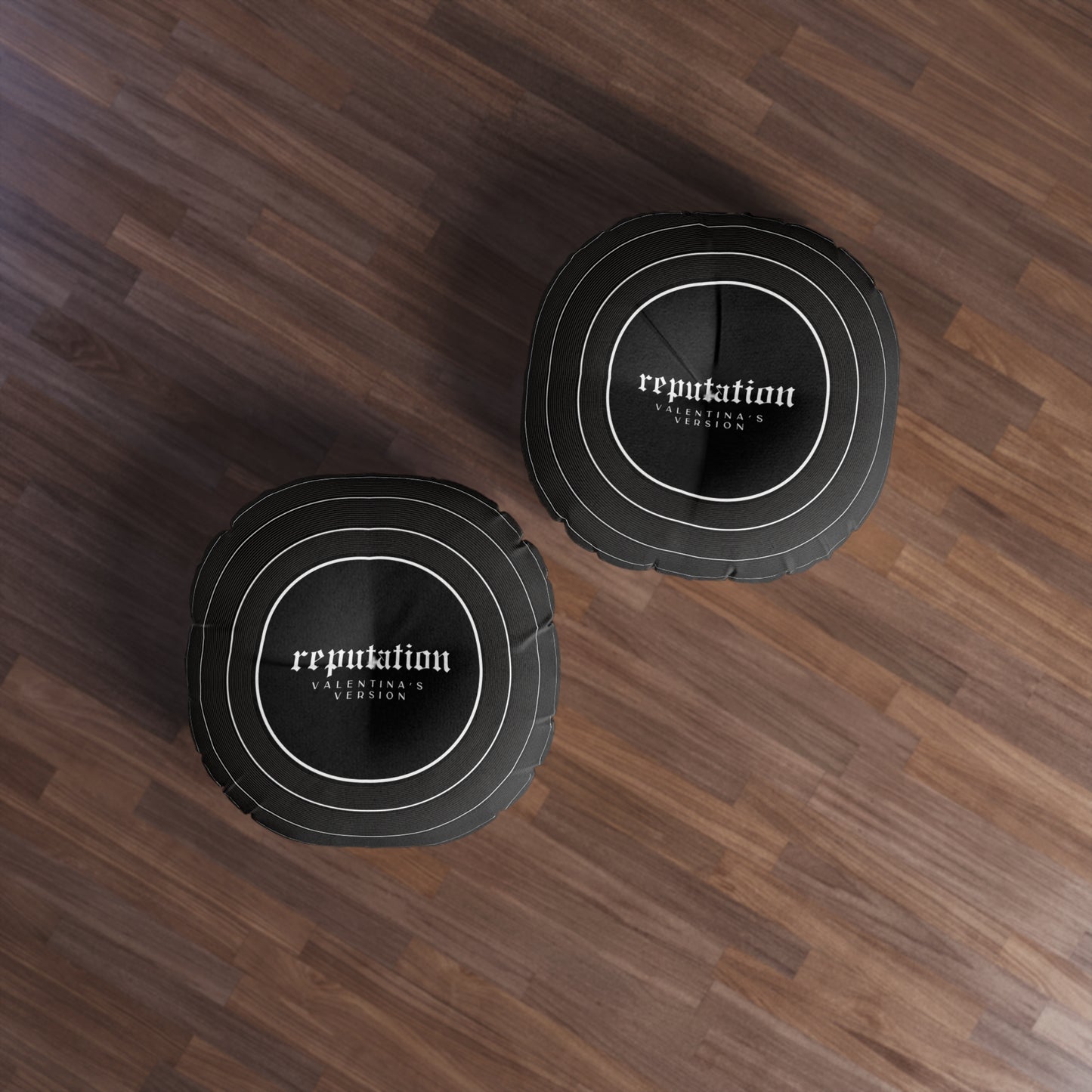 Personalized Tufted Floor Pillow, REPUTATION Black Vinyl Record l CUSTOM Version Name and Era | 30"x30" & 26"x26" | Swiftie Gift Fan